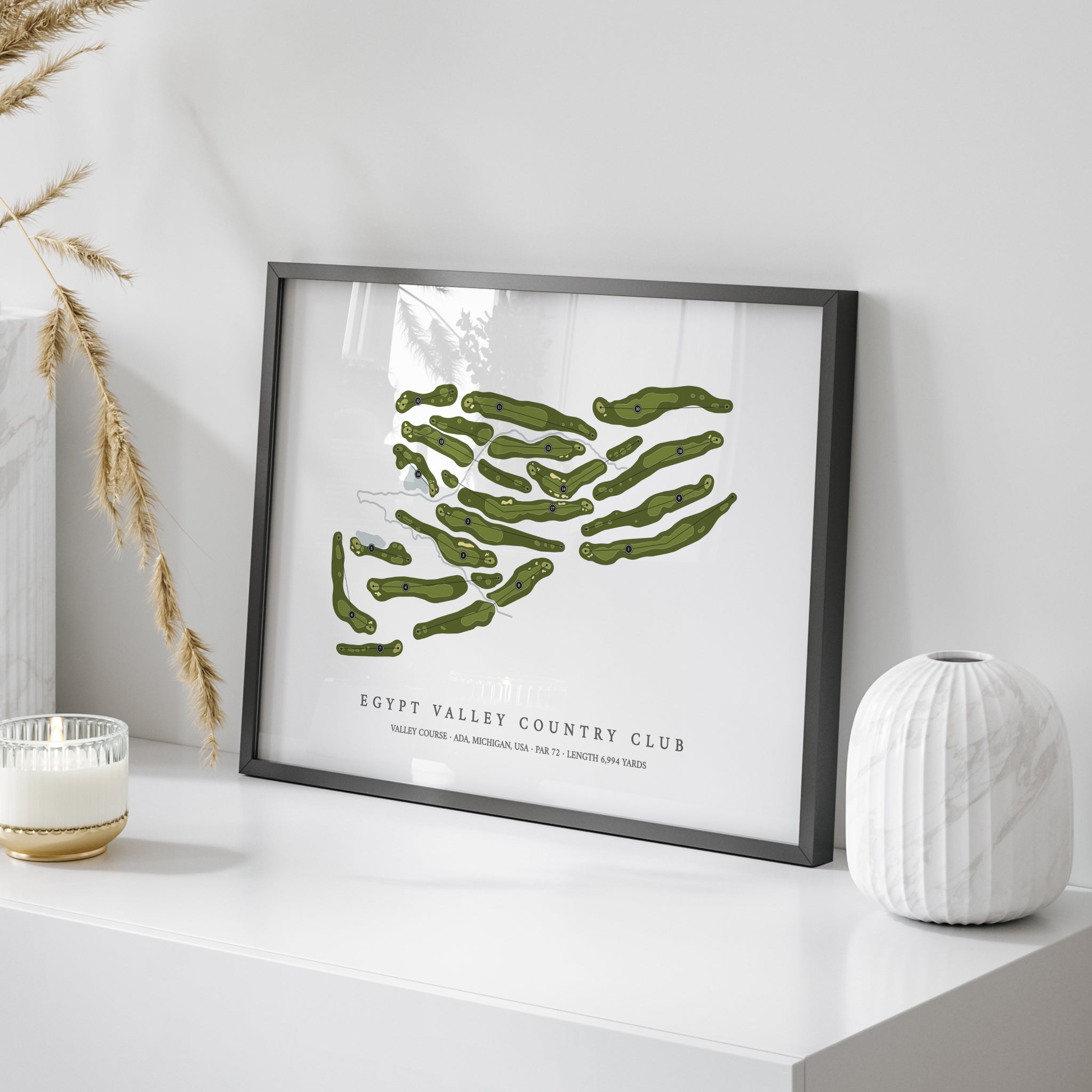 Egypt Valley Country Club - Valley Course | Golf Course Print | On Table