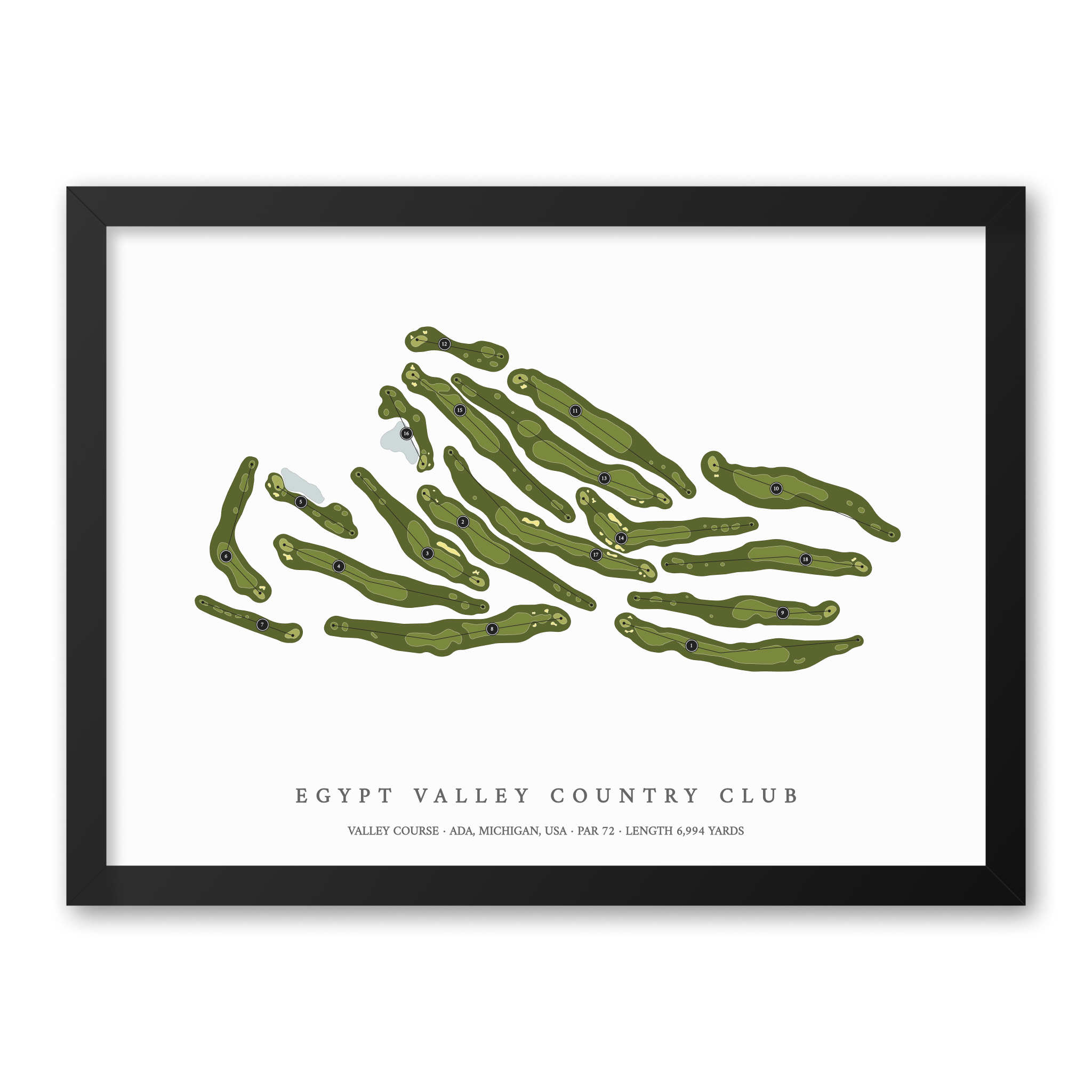 Egypt Valley Country Club - Valley Course | Golf Course Print | Black Frame