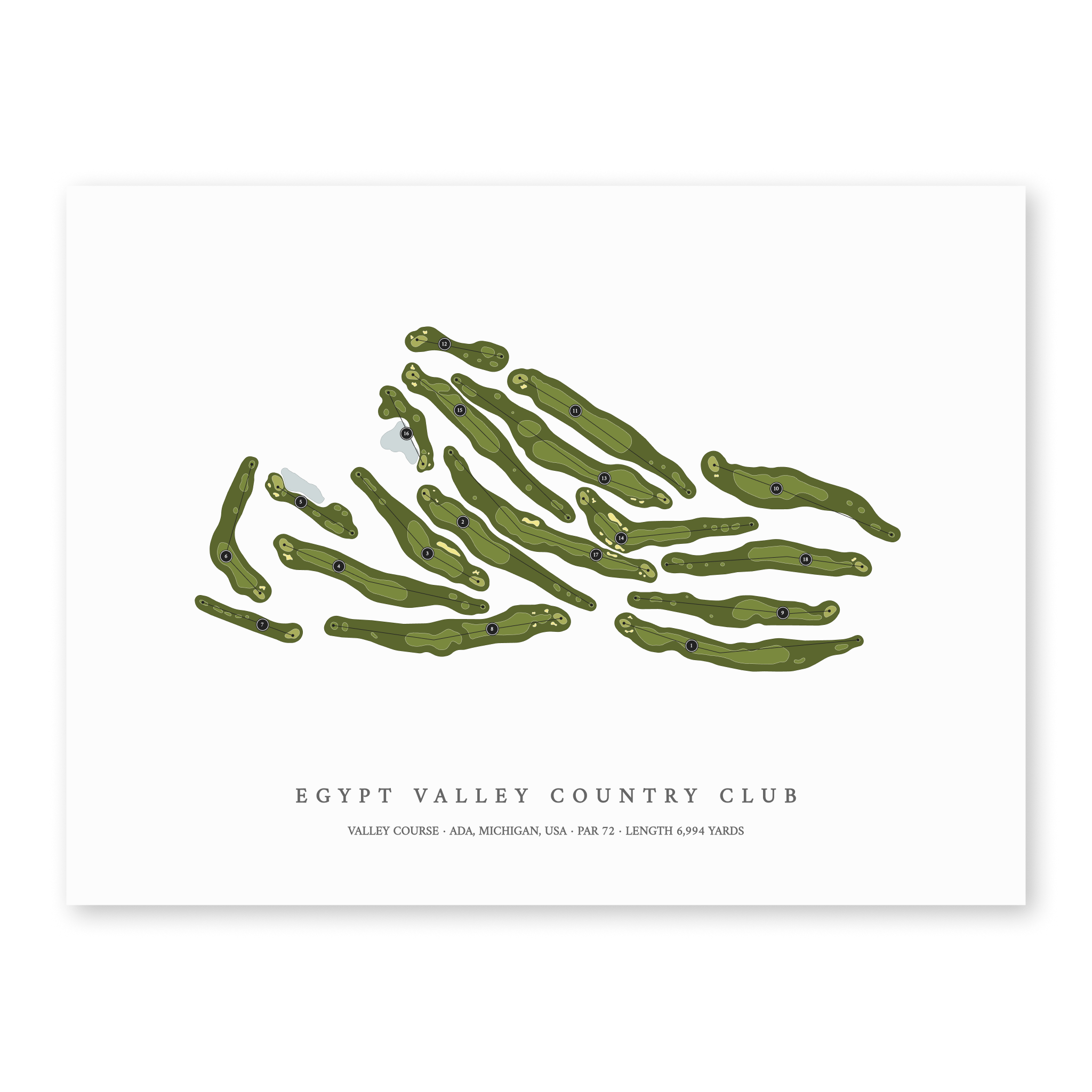 Egypt Valley Country Club - Valley Course | Golf Course Print | Unframed