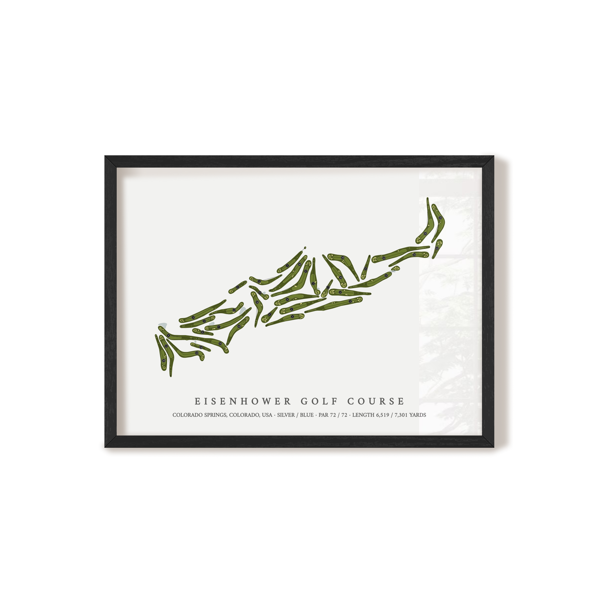 Eisenhower Golf Course | Golf Course Map | Black Frame