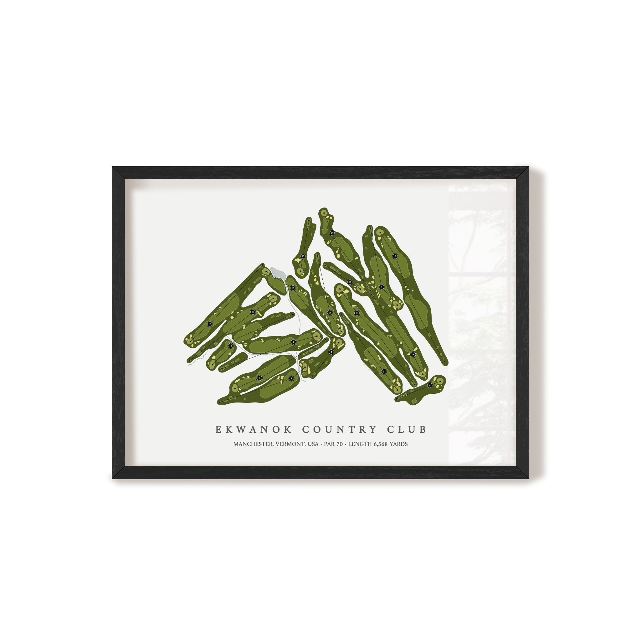 Ekwanok Country Club | Golf Course Map | Black Frame