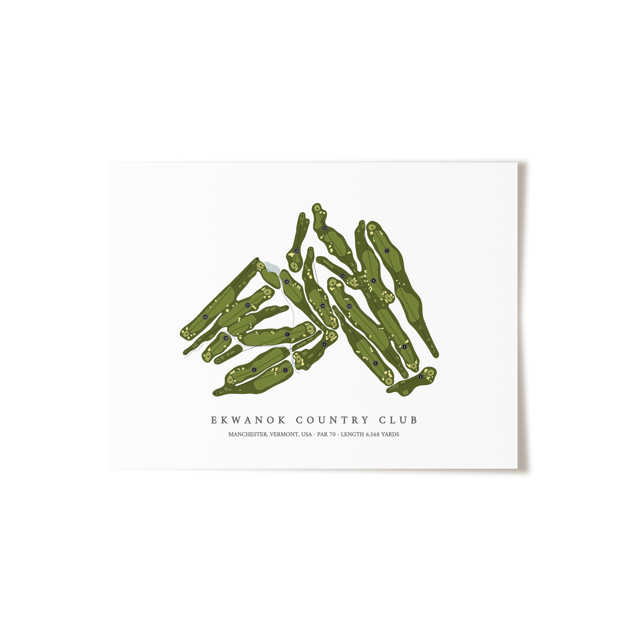 Ekwanok Country Club | Golf Course Map | Unframed