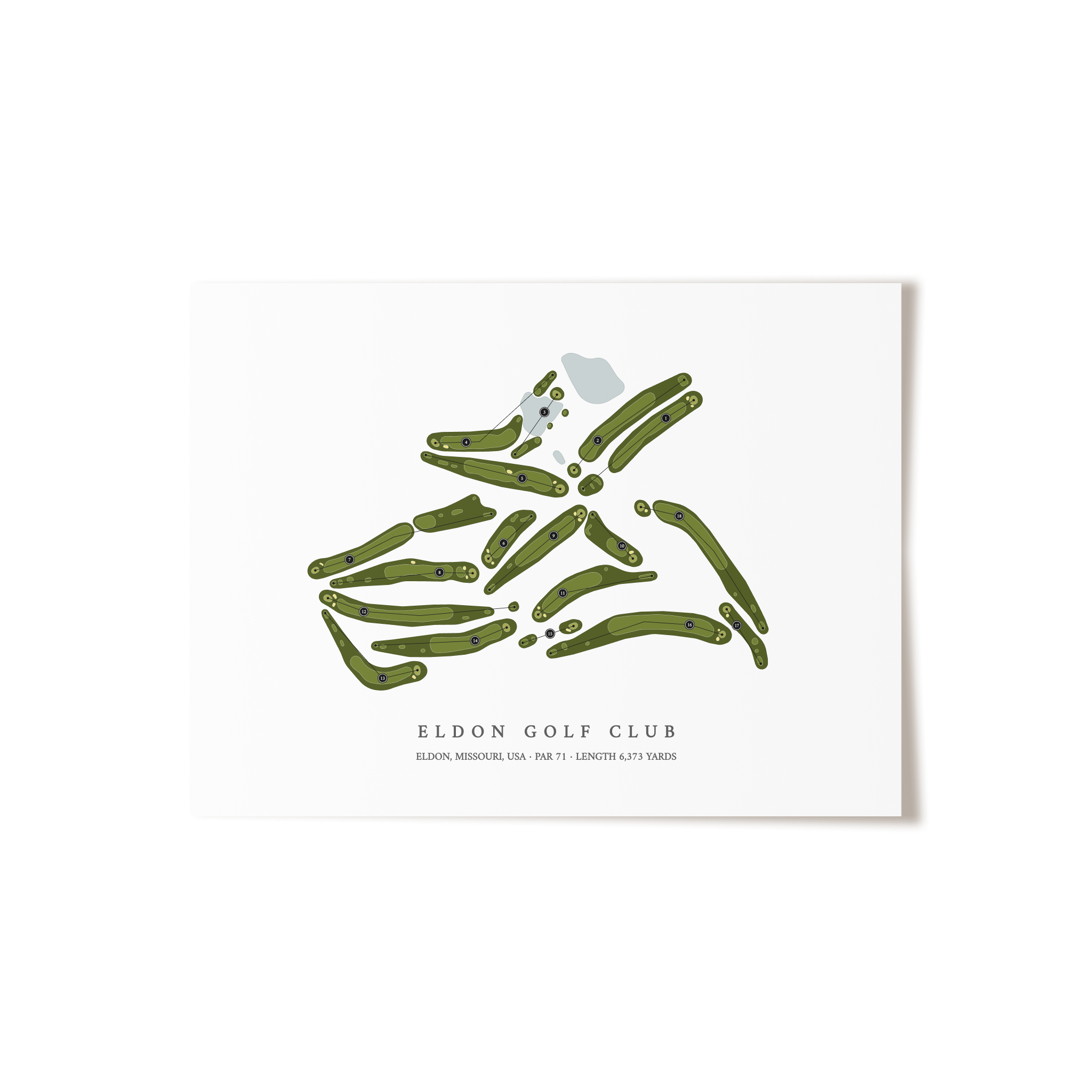Eldon Golf Club | Golf Course Map | Unframed