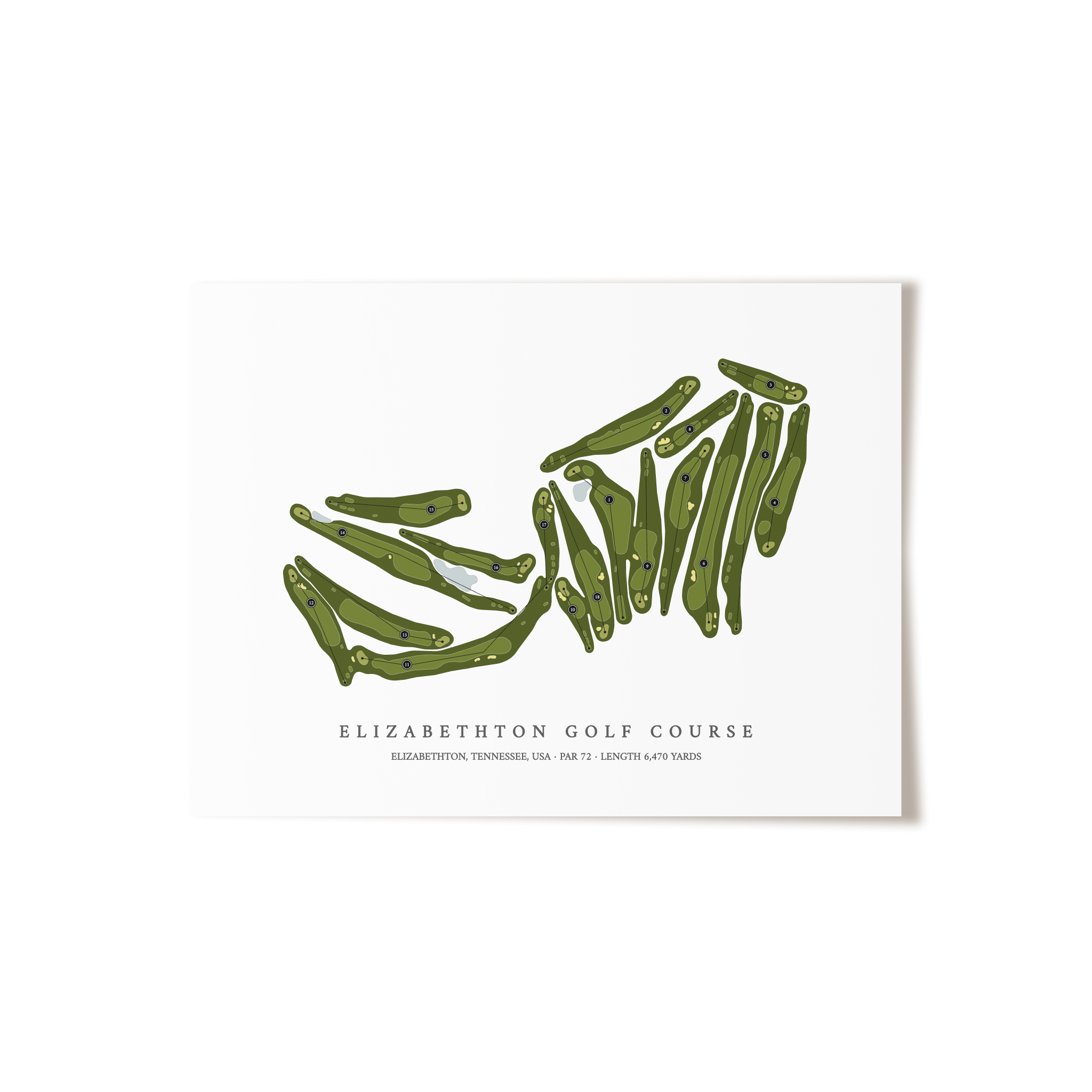 Elizabethton Golf Course | Golf Course Map | Unframed