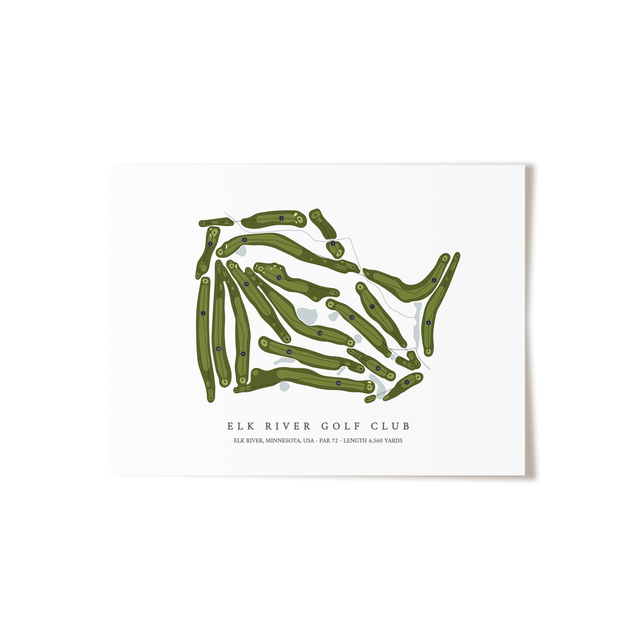Elk River Golf Club | Golf Course Map | Unframed