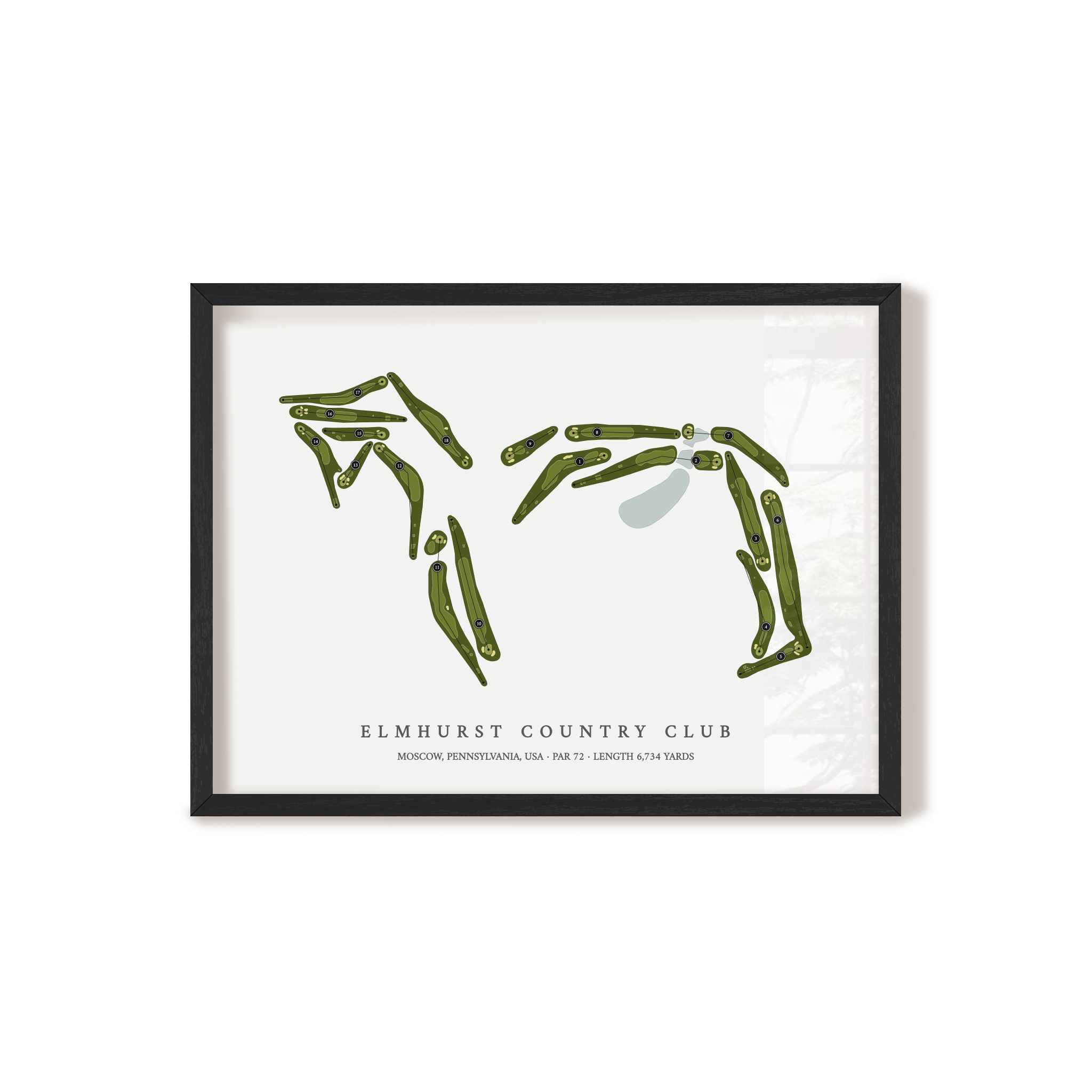 Elmhurst Country Club | Golf Course Map | Black+Frame