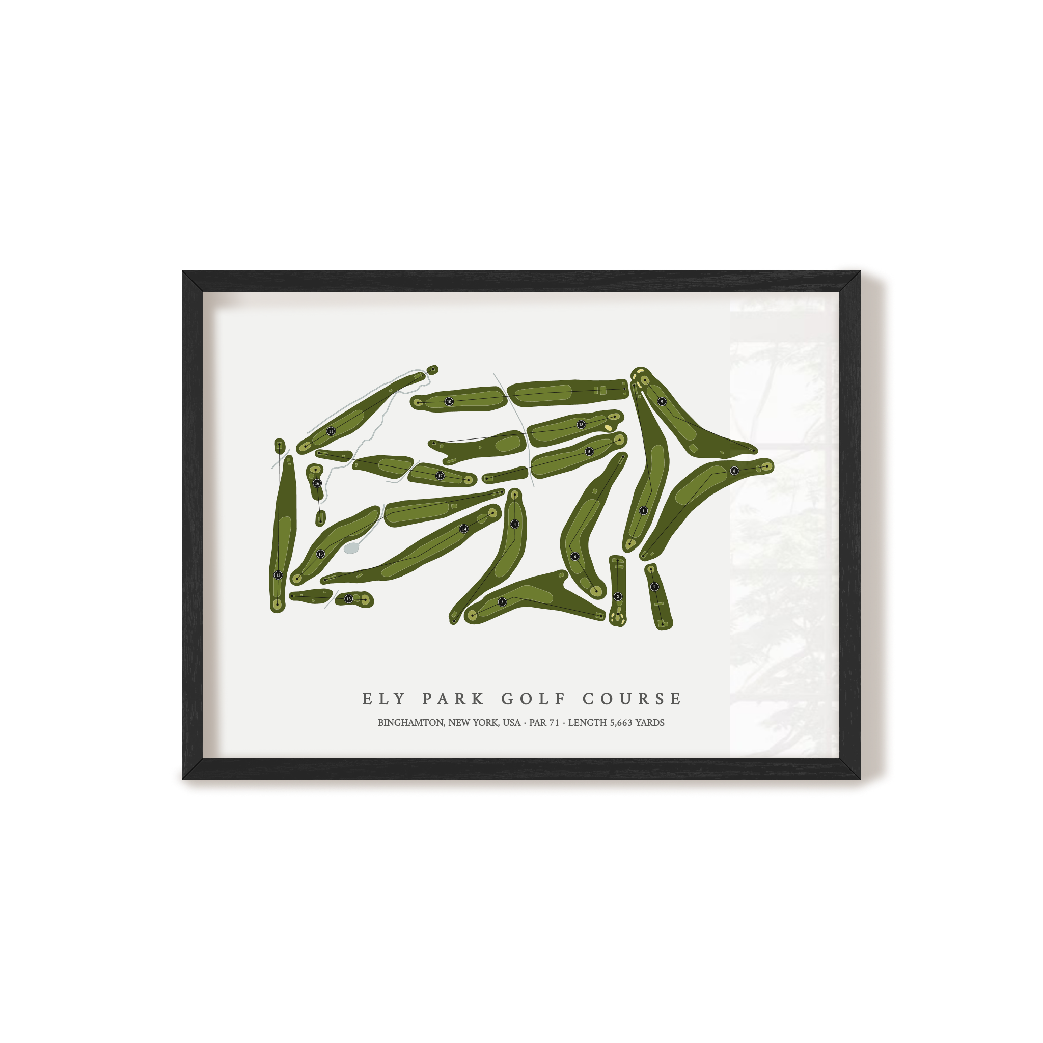 Ely Park Golf Course | Golf Course Map | Black Frame