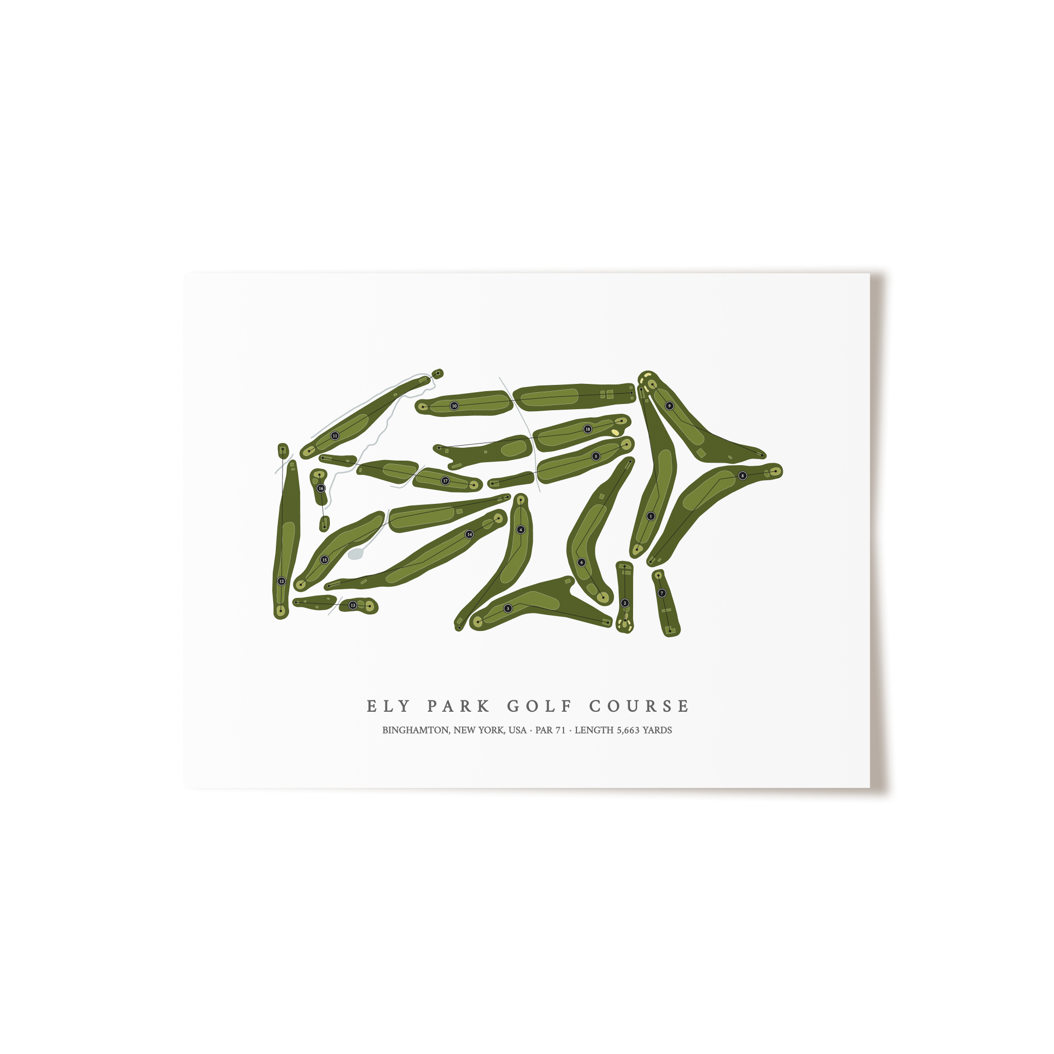 Ely Park Golf Course | Golf Course Map | Unframed