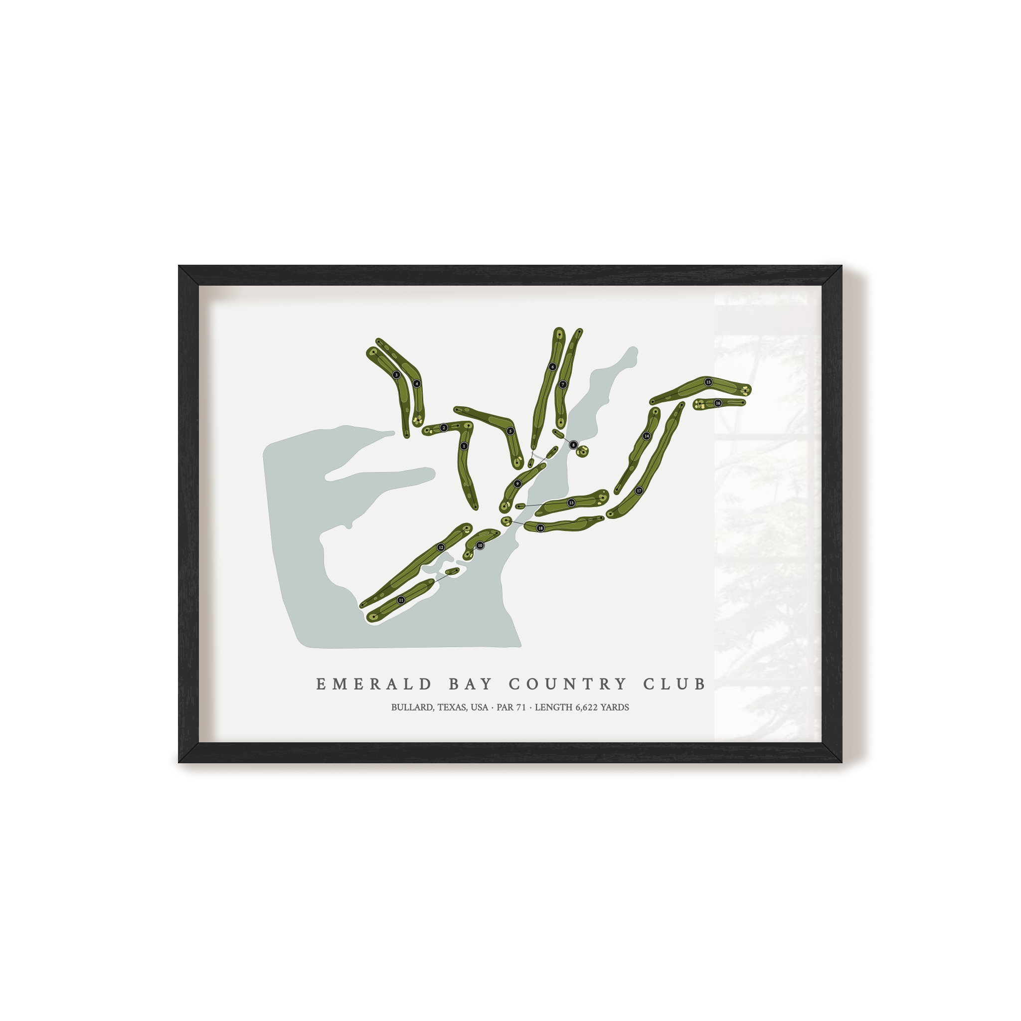 Emerald Bay Country Club | Golf Course Map | Black Frame