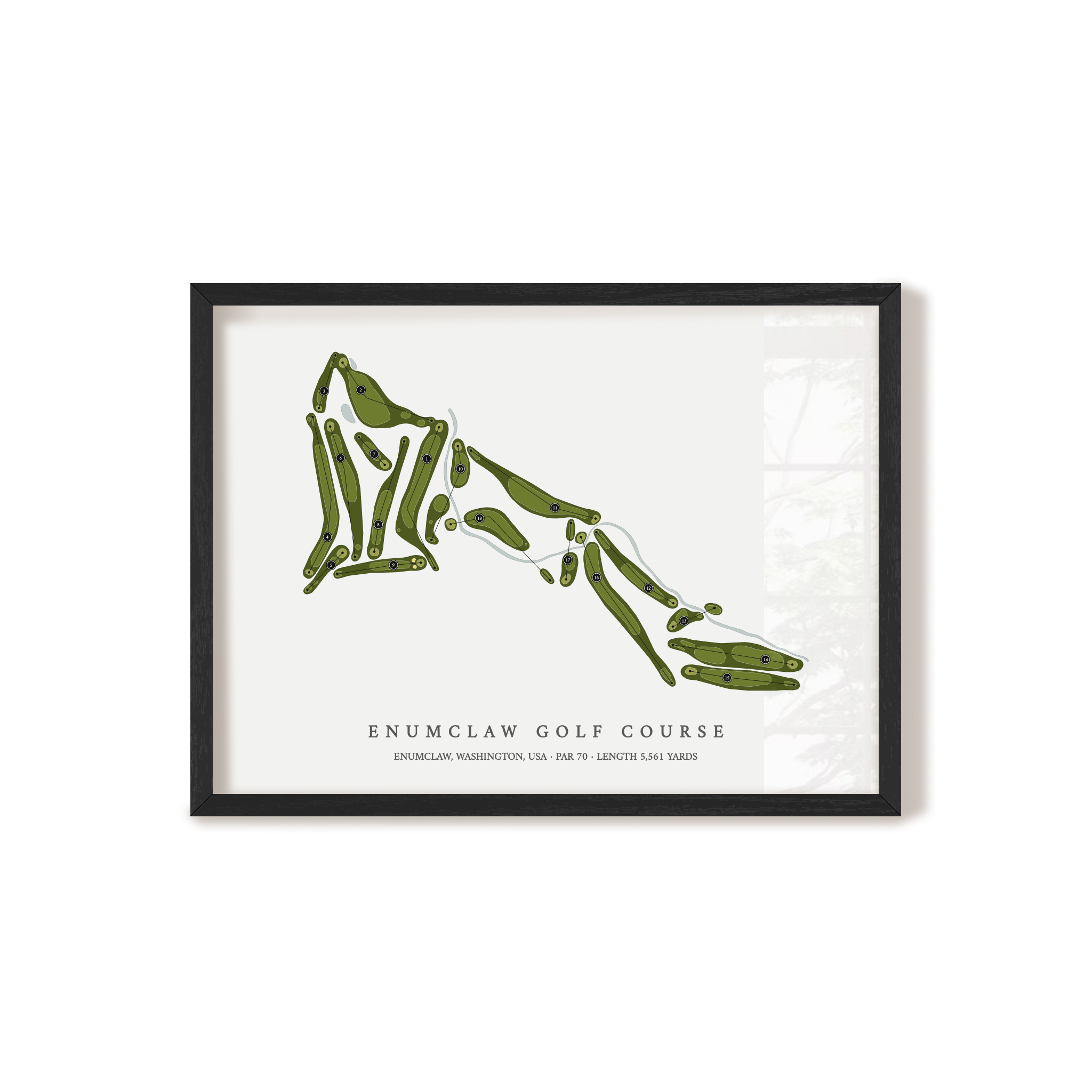 Enumclaw Golf Course | Golf Course Map | Black Frame