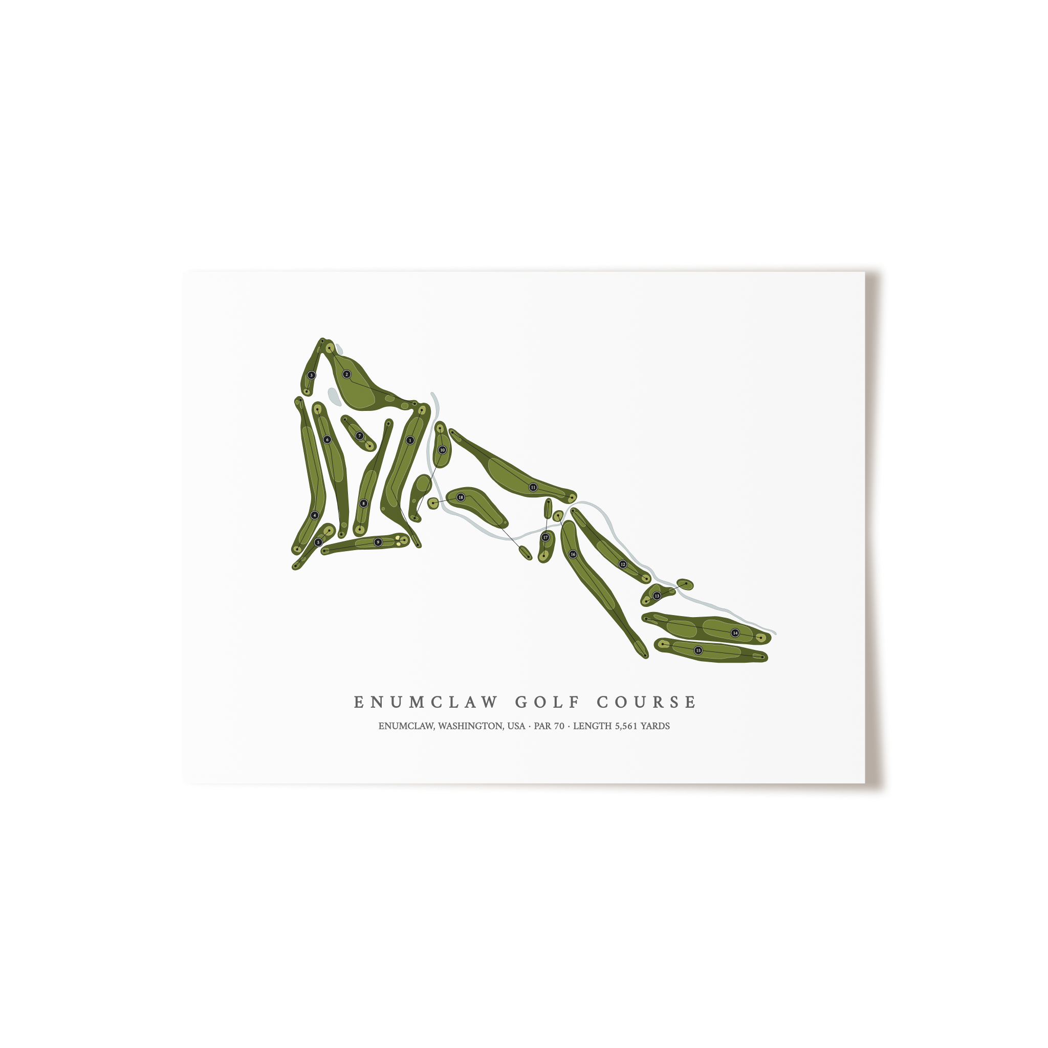 Enumclaw Golf Course | Golf Course Map | Unframed