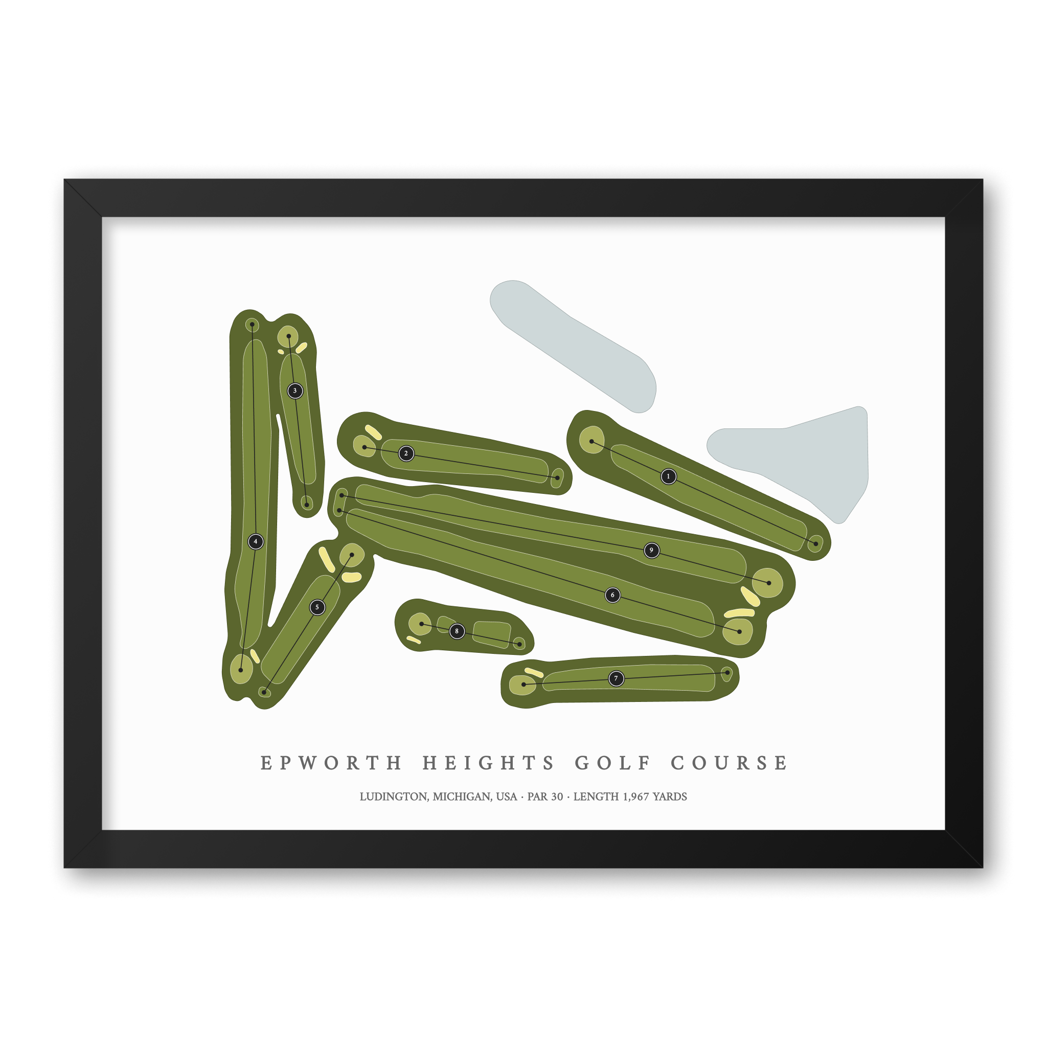 Epworth Heights Golf Course | Golf Course Map | Black Frame