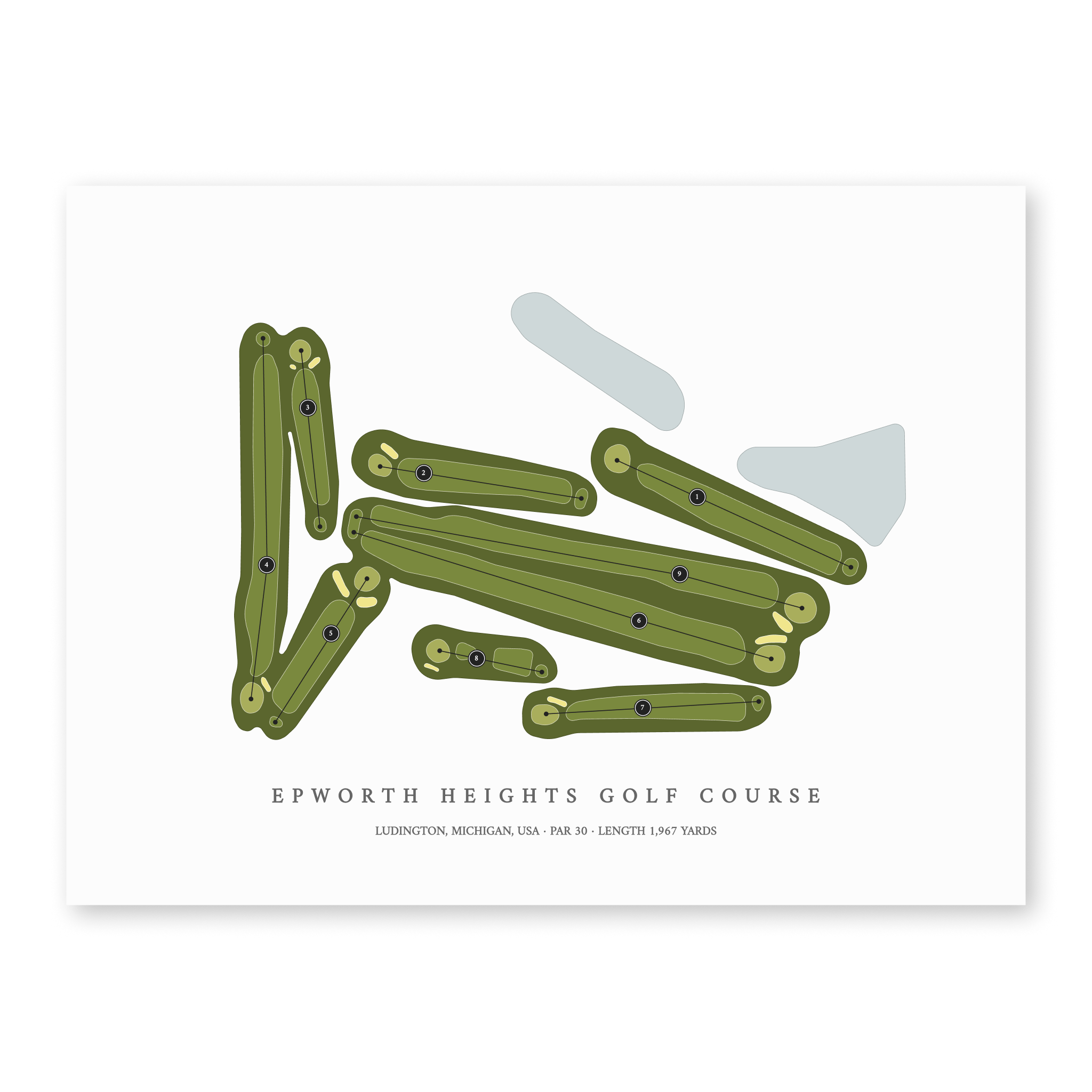 Epworth Heights Golf Course | Golf Course Map | Unframed