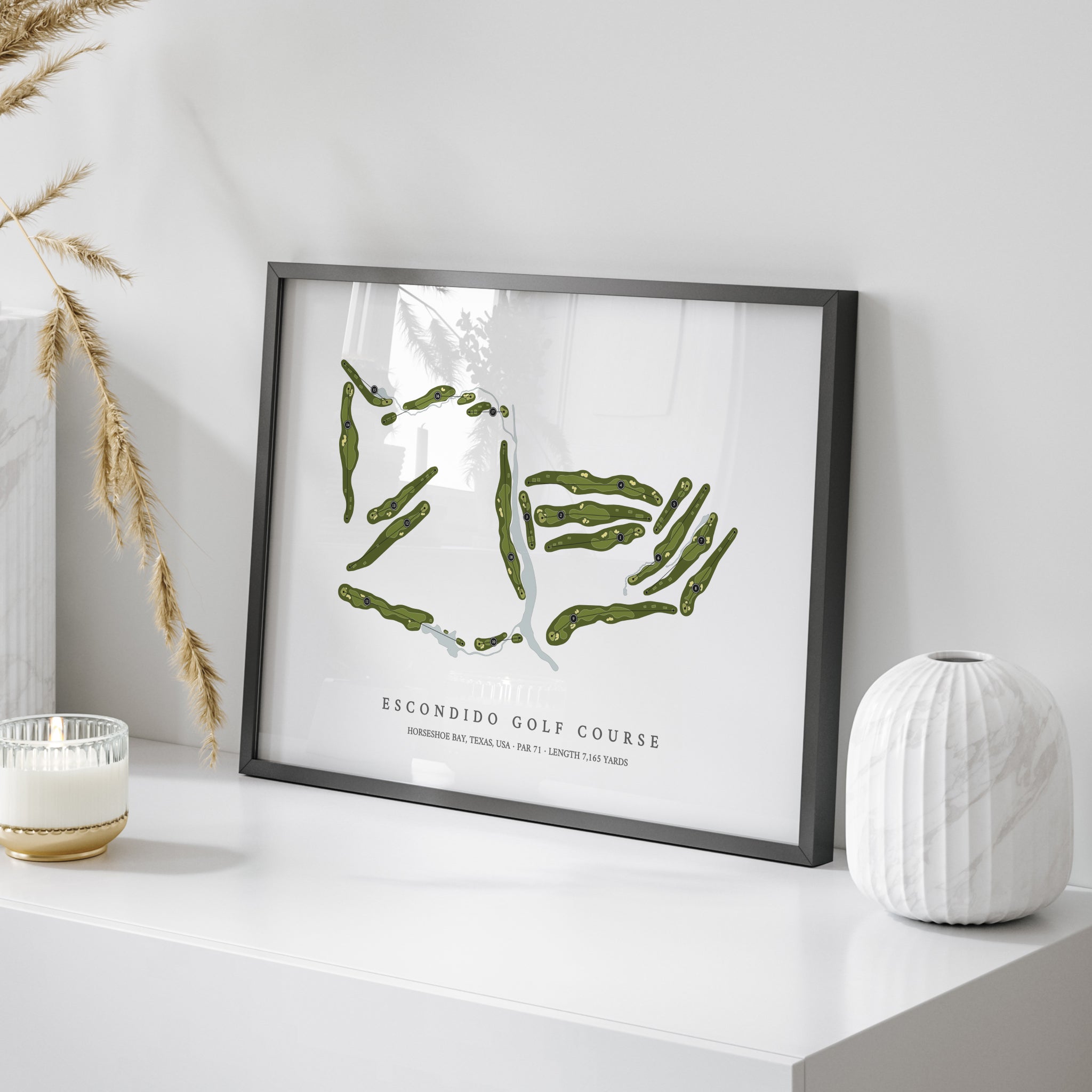 Escondido Golf Course | Golf Course Print | On Table