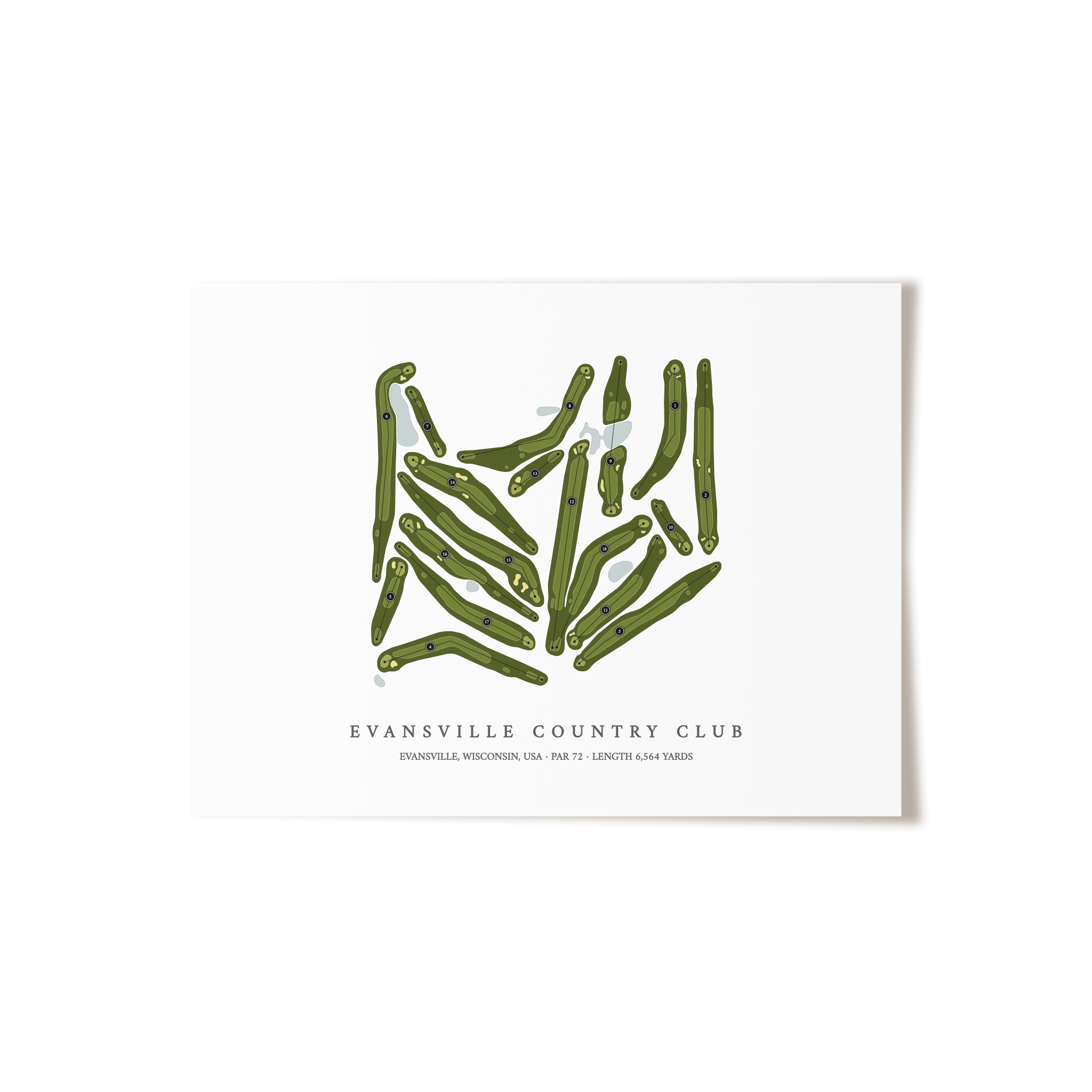 Evansville Country Club | Golf Course Print | Unframed