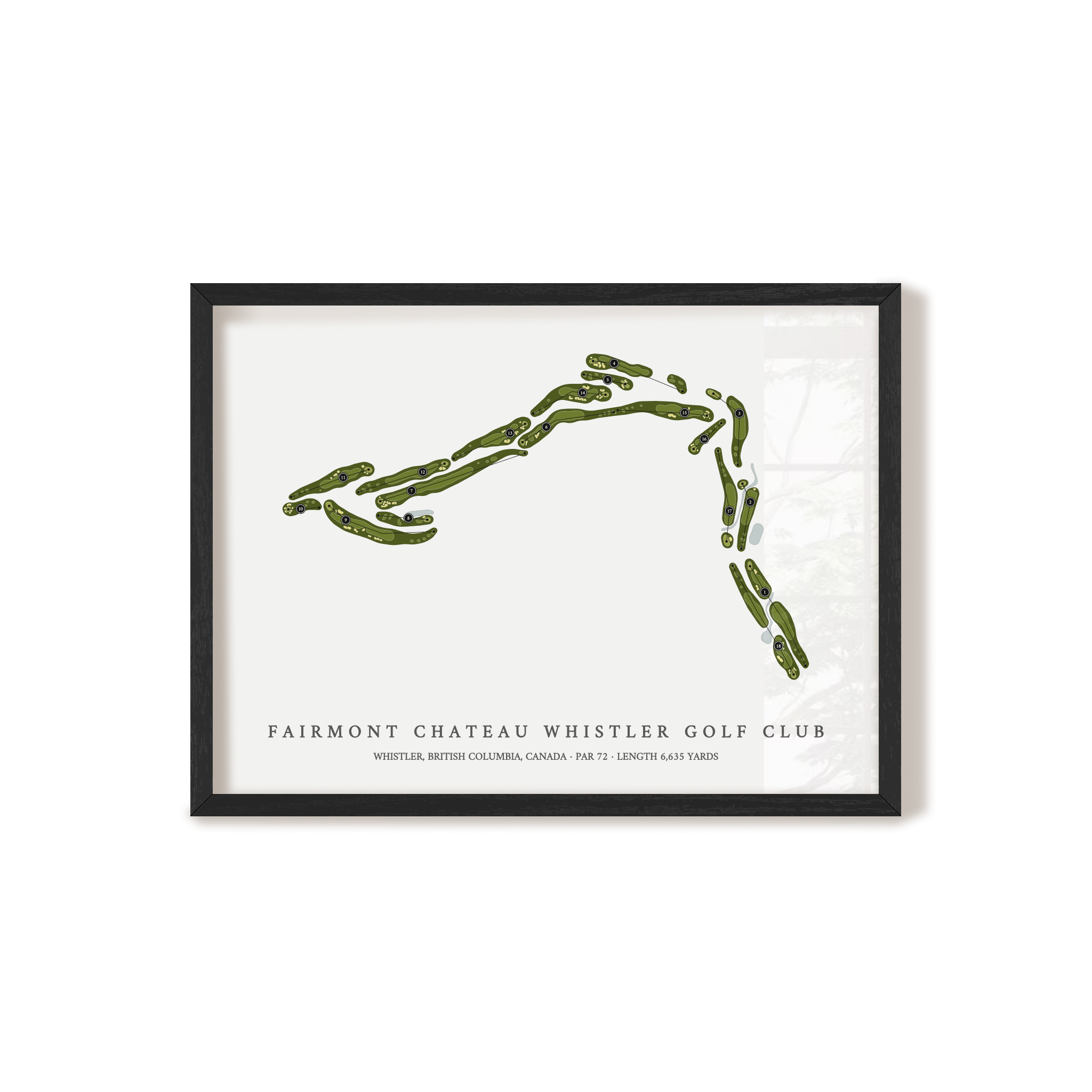 Fairmont Chateau Whistler Golf Club | Golf Course Map | Black Frame