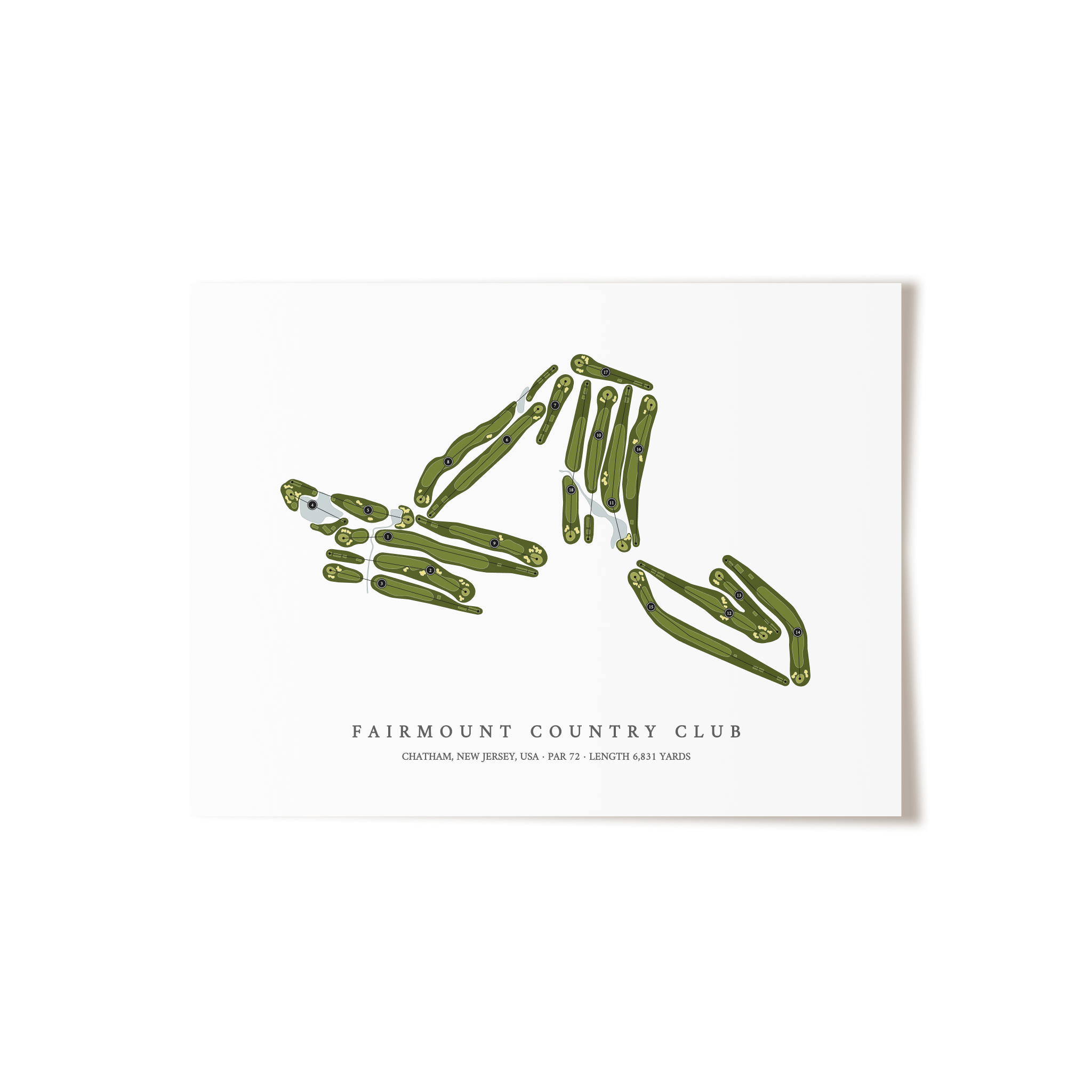 Fairmount Country Club | Golf Course Map | Unframed