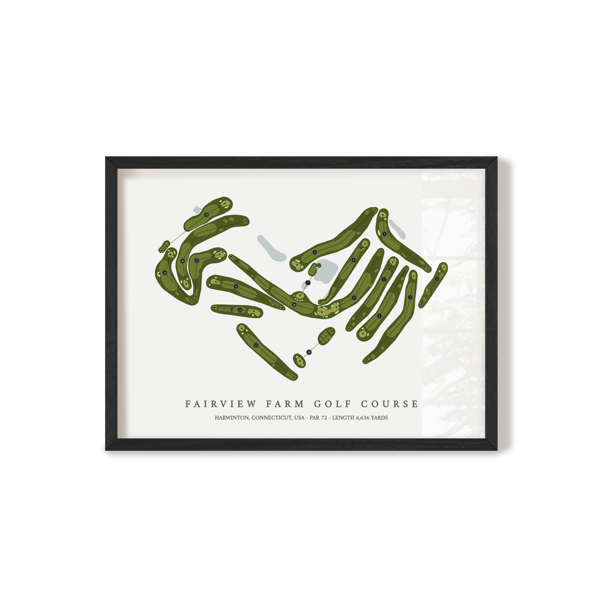 Fairview Farm Golf Course | Golf Course Map | Black Frame