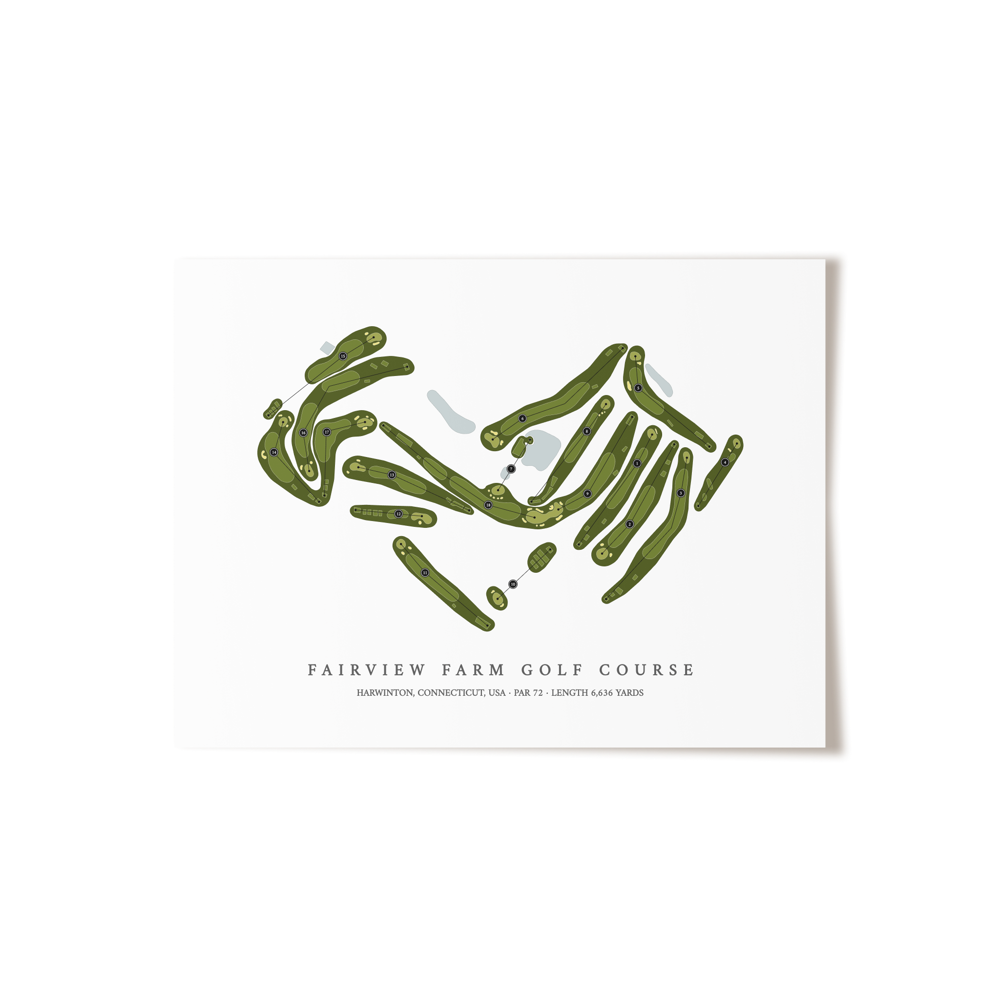 Fairview Farm Golf Course | Golf Course Map | Unframed