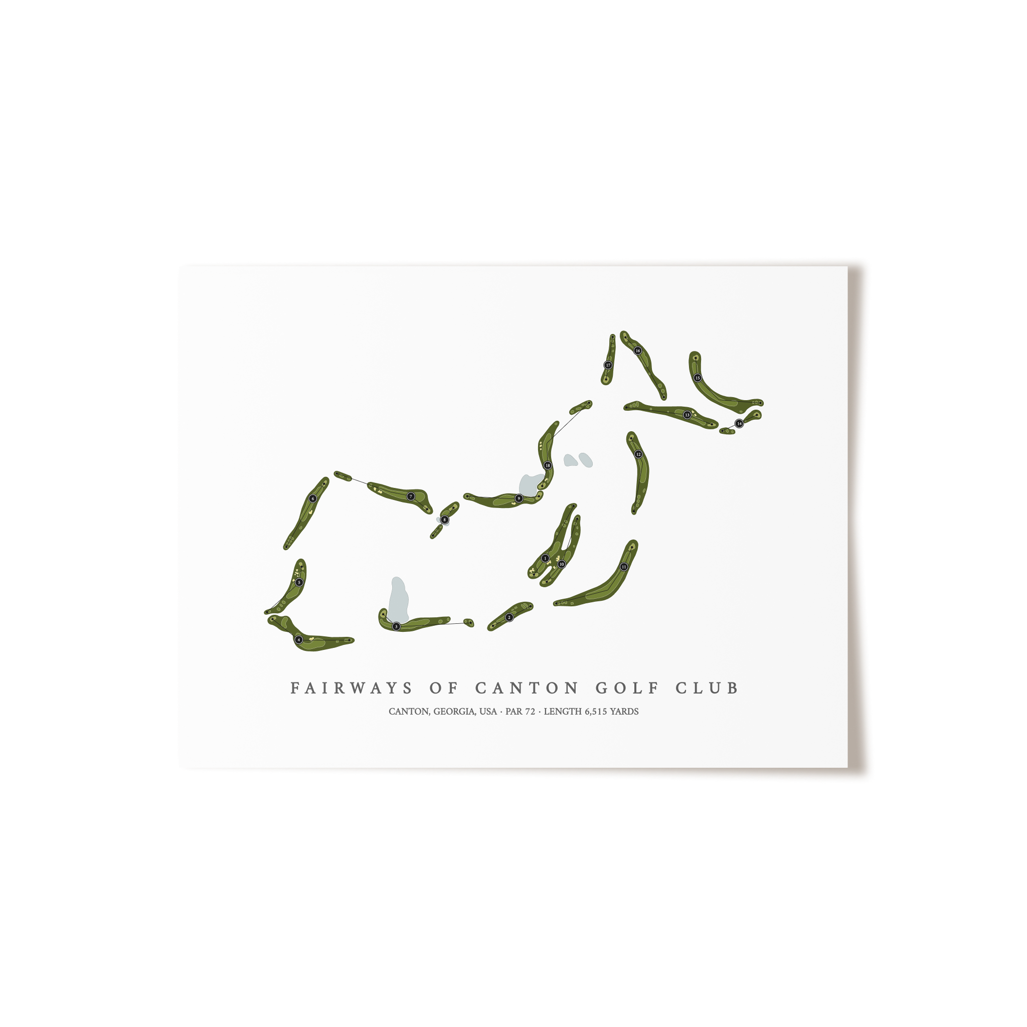 Fairways of Canton Golf Club | Golf Course Map | Unframed