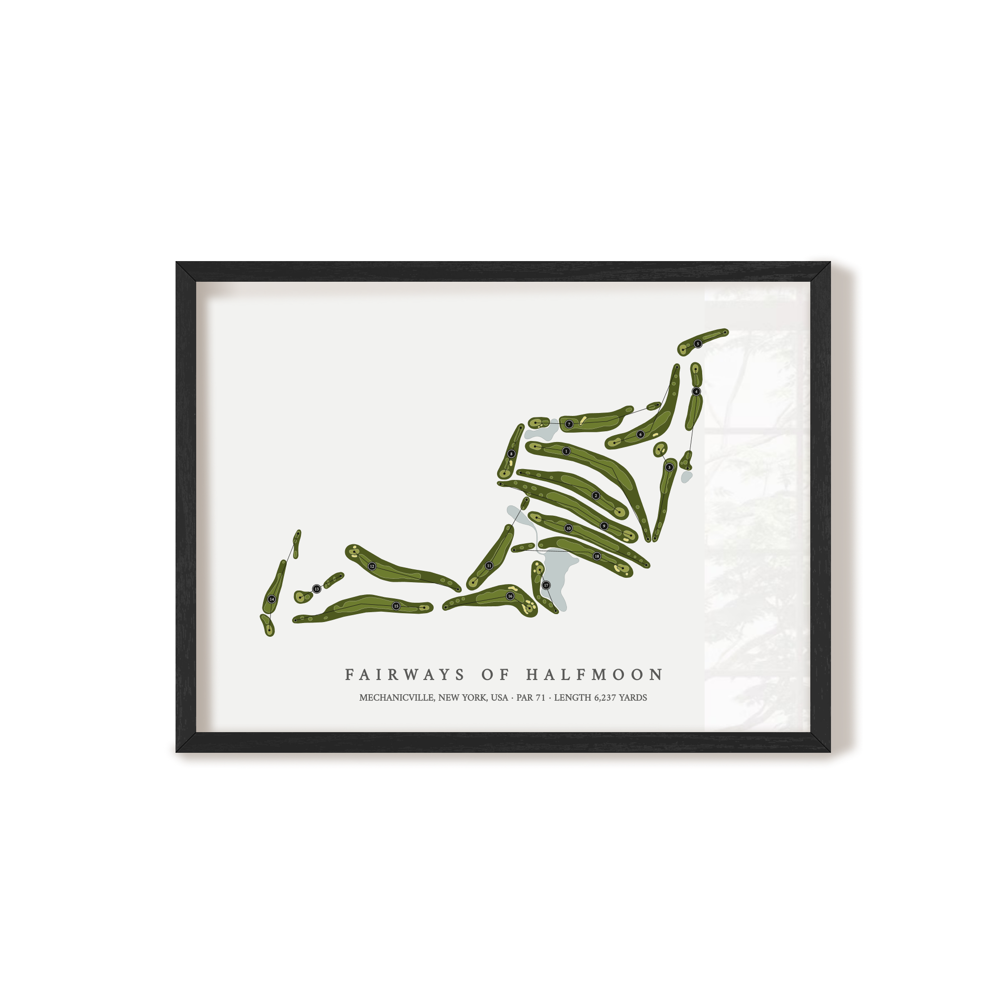 Fairways of Halfmoon | Golf Course Map | Black Frame