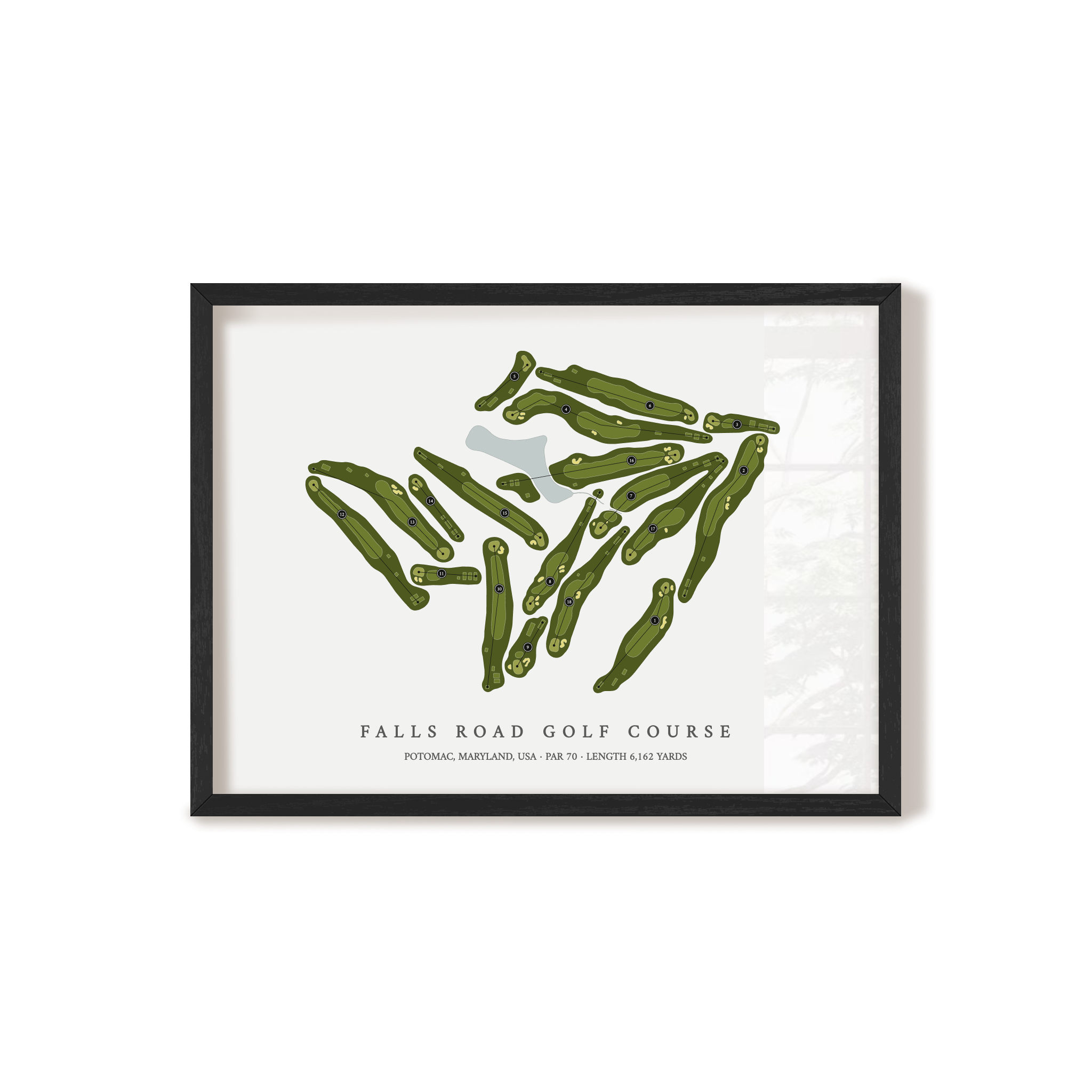 Falls Road Golf Course | Golf Course Print | Black Frame