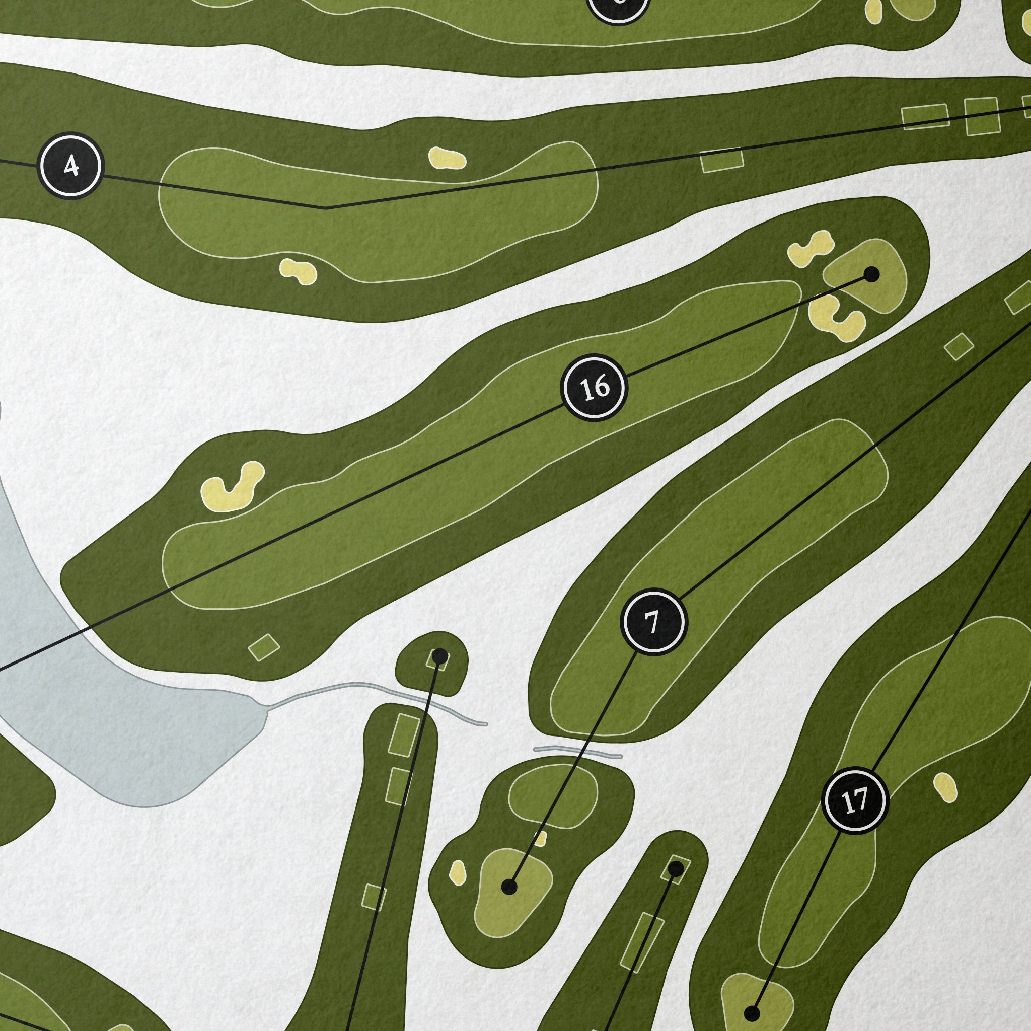 Falls Road Golf Course | Golf Course Print | Close Up