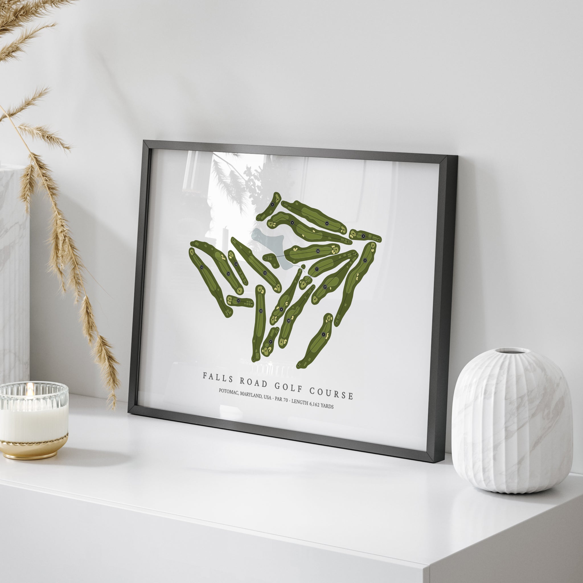 Falls Road Golf Course | Golf Course Print | On Table