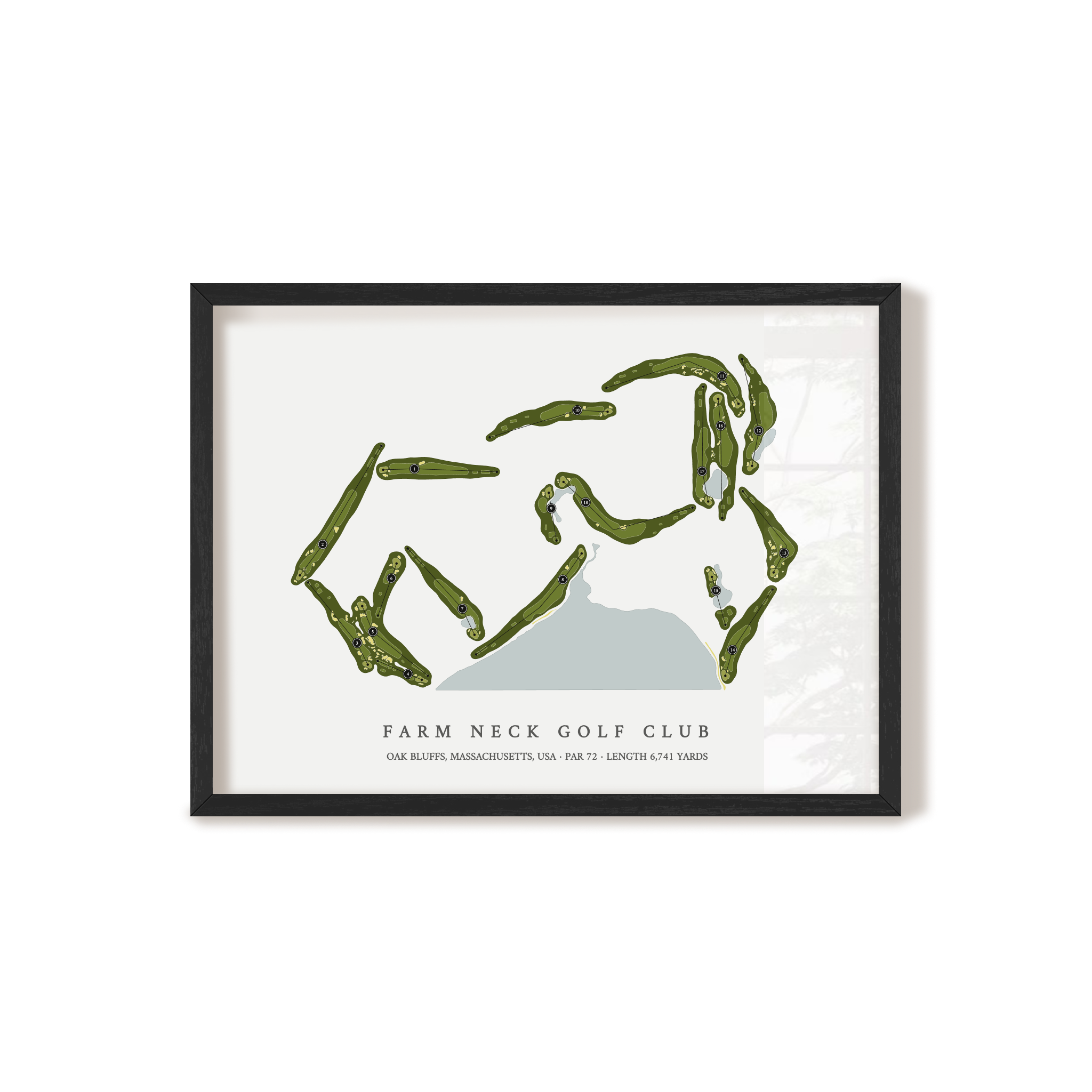 Farm Neck Golf Club | Golf Course Print | Black Frame