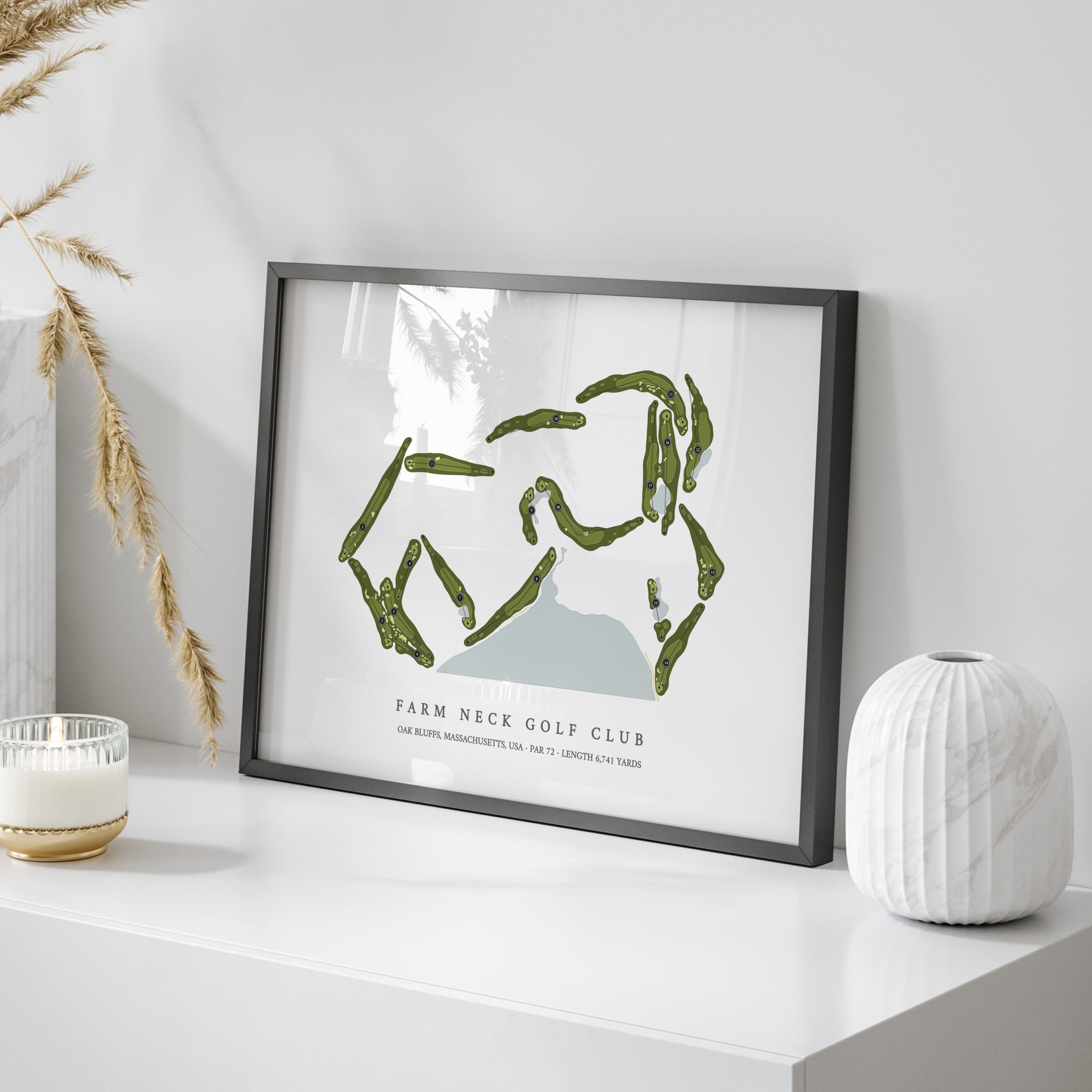 Farm Neck Golf Club | Golf Course Print | On Table