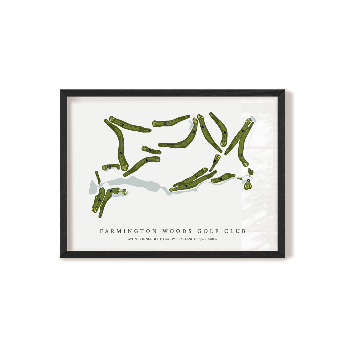 Farmington Woods Golf Club | Golf Course Map | Black Frame