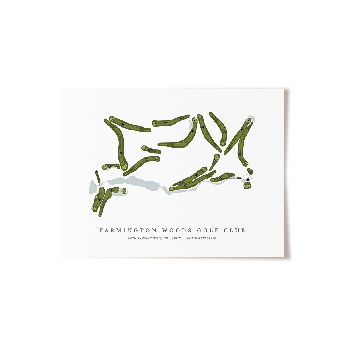 Farmington Woods Golf Club | Golf Course Map | Unframed
