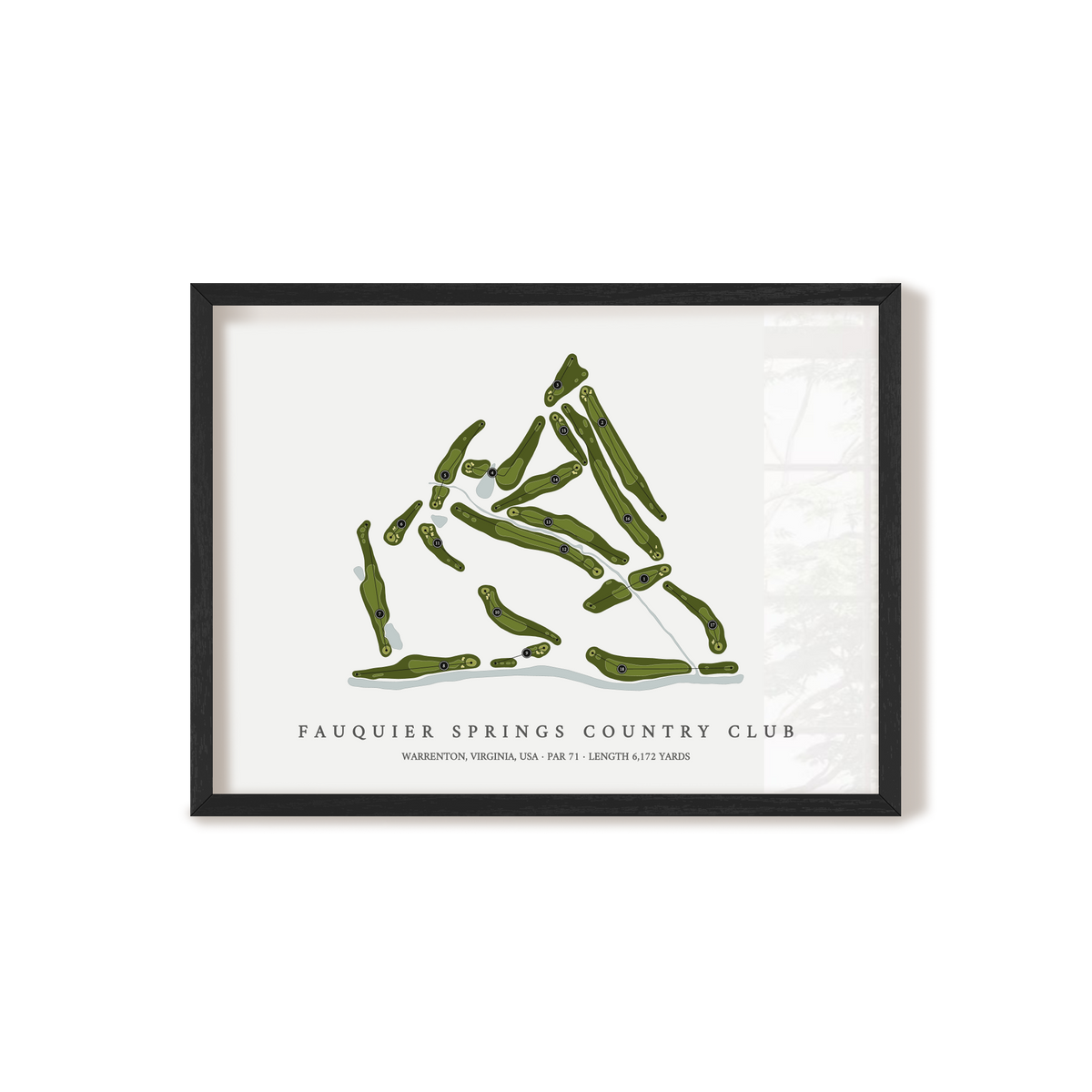 Fauquier Springs Country Club | Golf Course Map | Black Frame