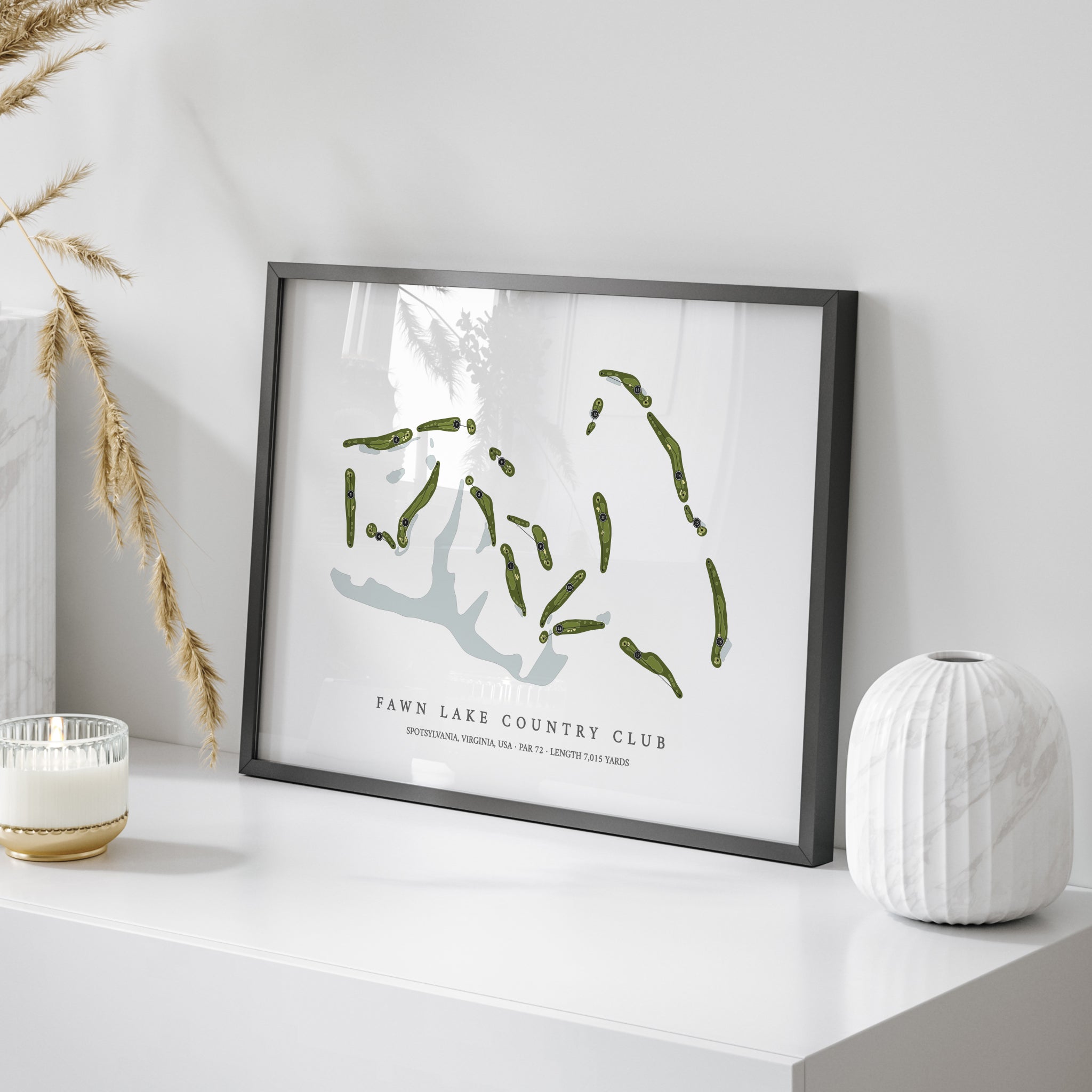 Fawn Lake Country Club | Golf Course Print | On Table