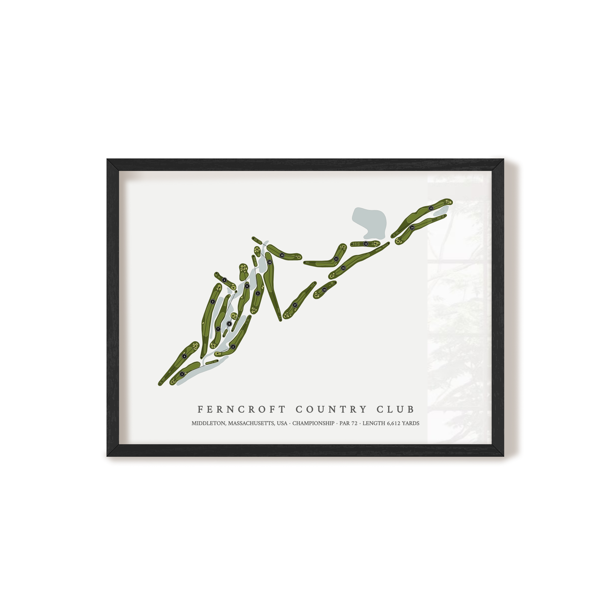 Ferncroft Country Club | Golf Course Map | Black Frame