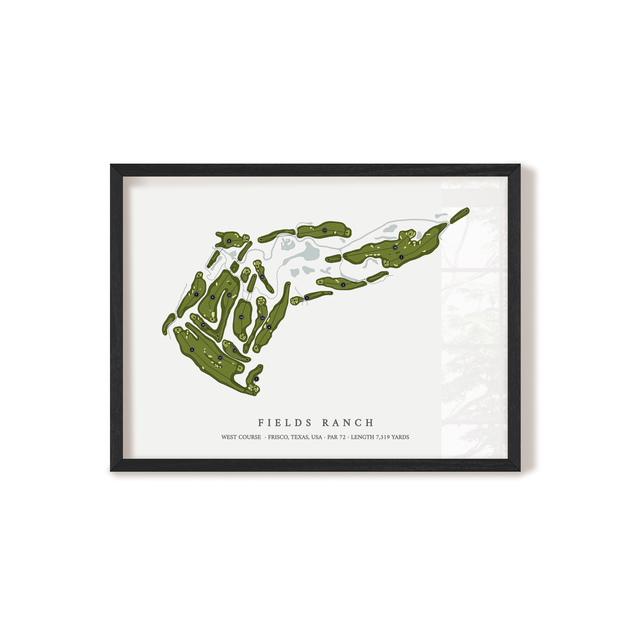 Fields Ranch - West Course | Golf Course Print | Black Frame