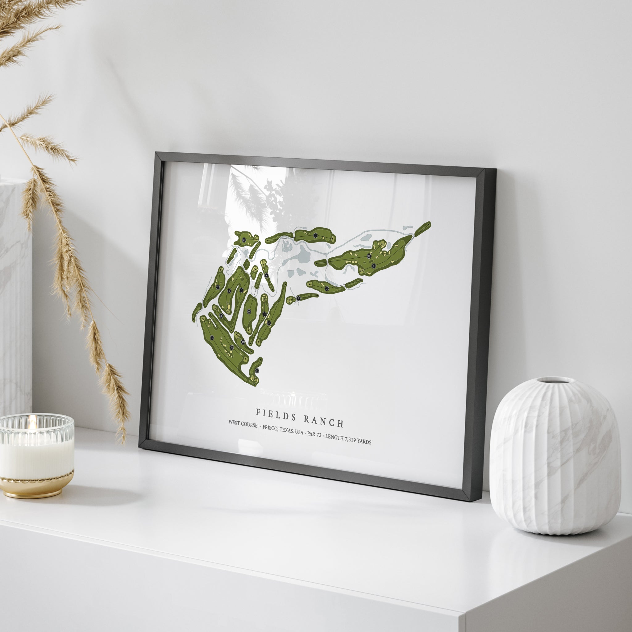 Fields Ranch - West Course | Golf Course Print | On Table