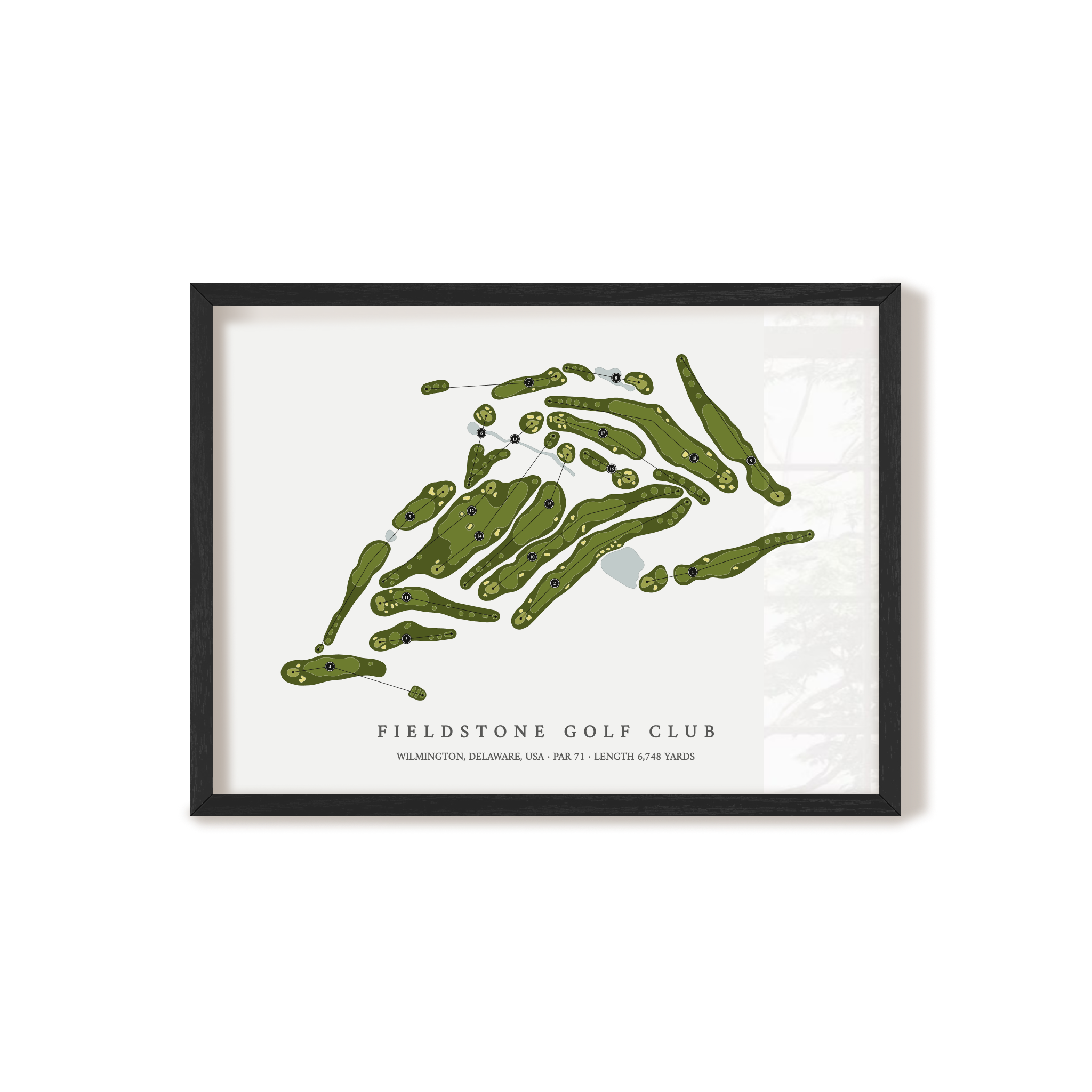 Fieldstone Golf Club | Golf Course Map | Black Frame