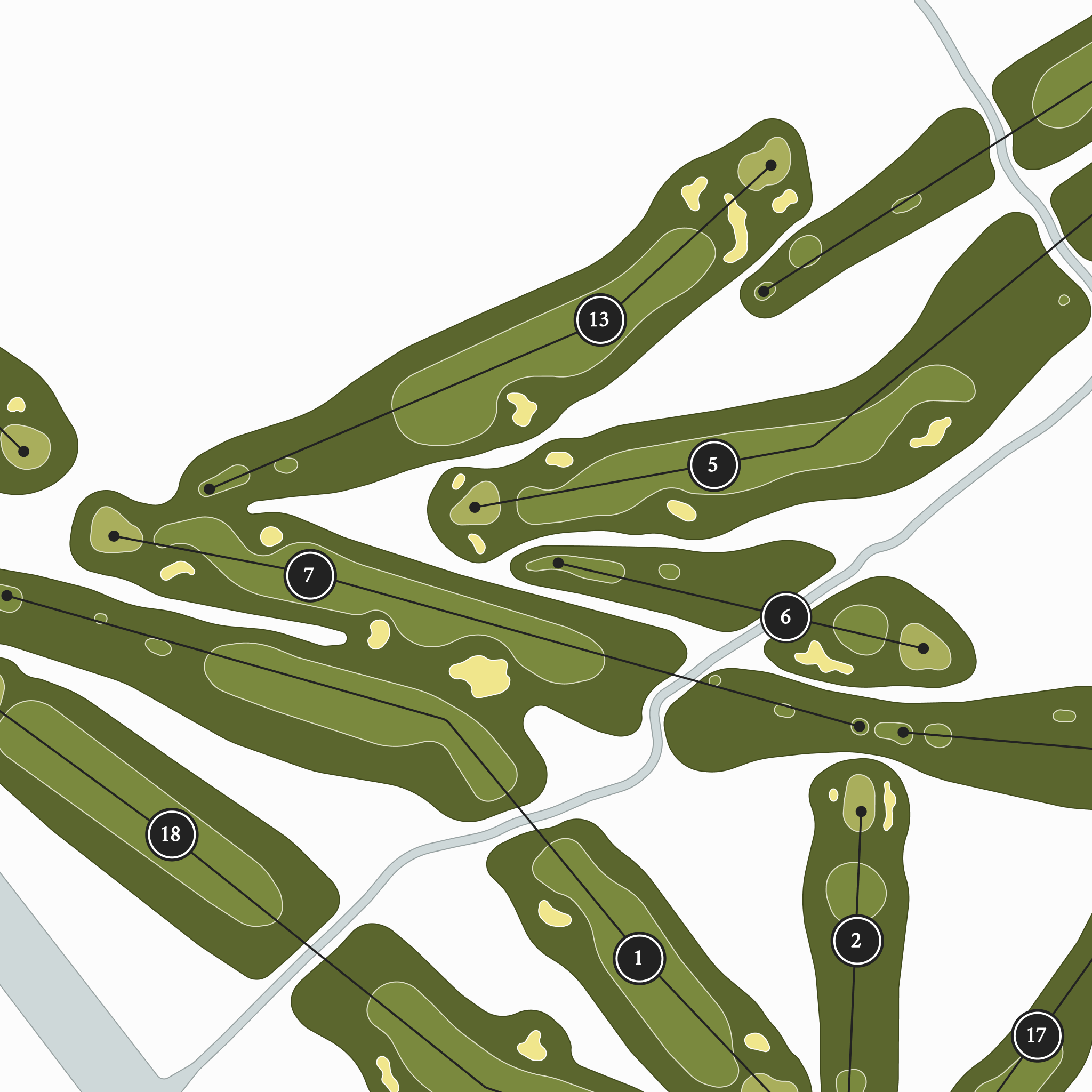 Findlay Country Club | Golf Course Map | Close Up