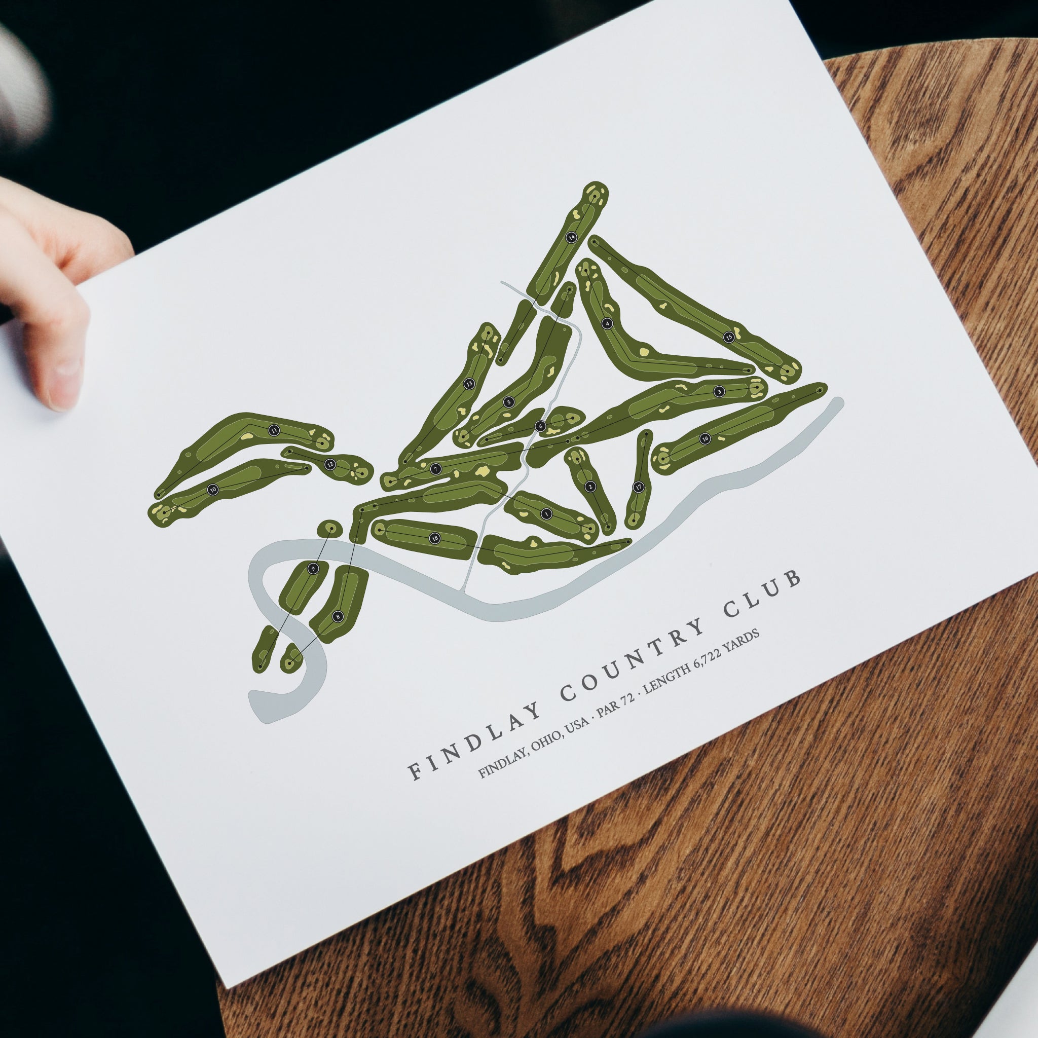 Findlay Country Club | Golf Course Map | With Laptop