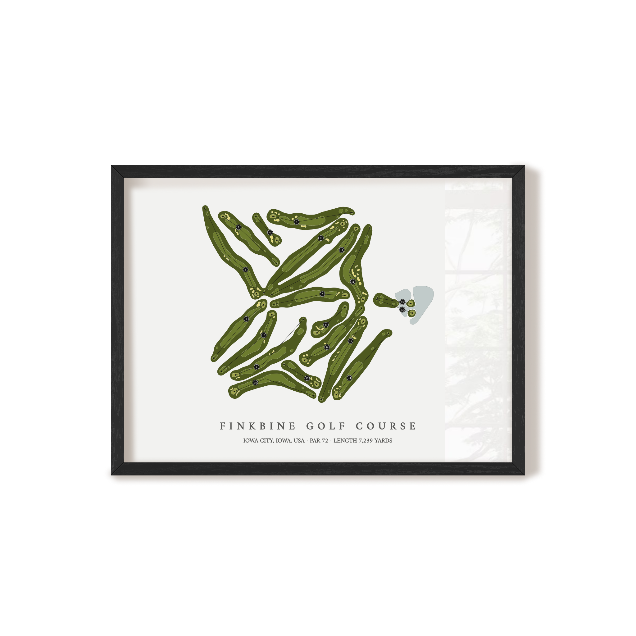 Finkbine Golf Course | Golf Course Map | Black Frame