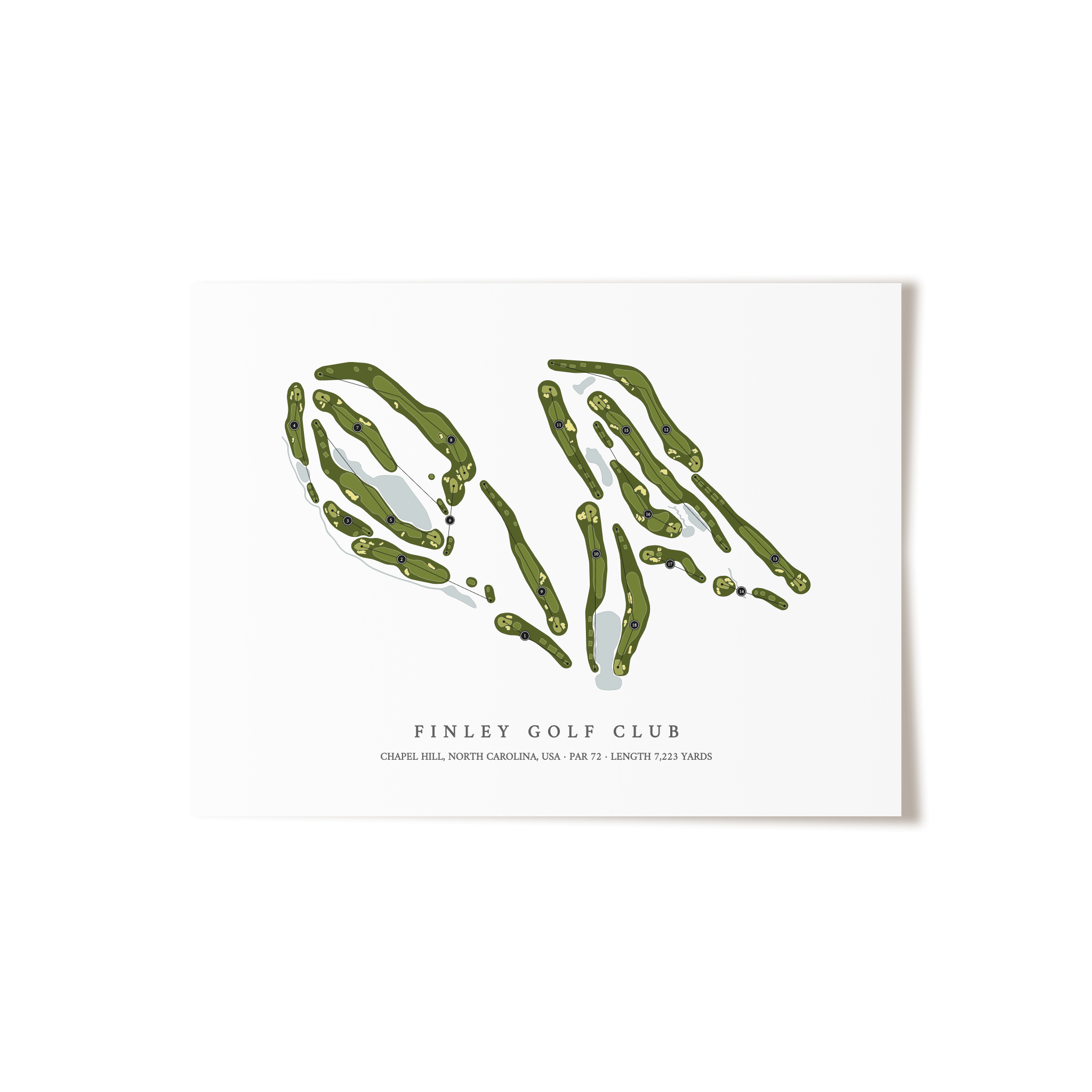 Finley Golf Club | Golf Course Map | Unframed