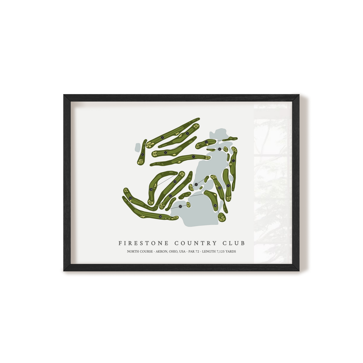 Firestone Country Club - North Course | Golf Course Map | Black Frame