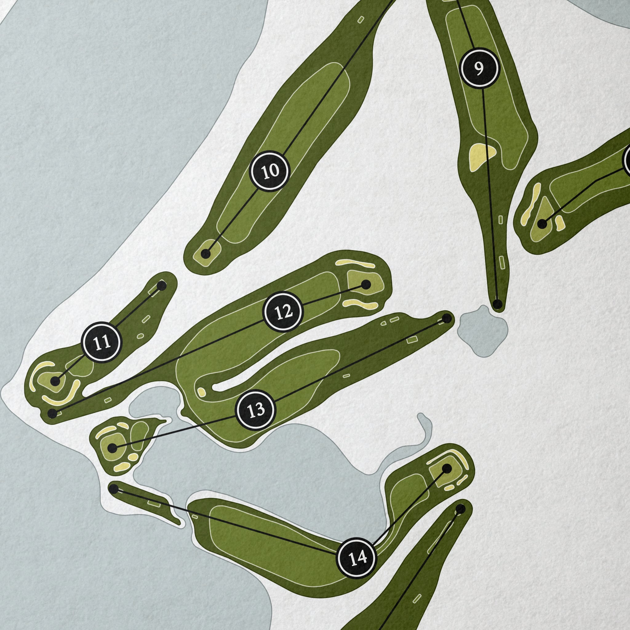 Fishers Island Club | Golf Course Print | Close Up