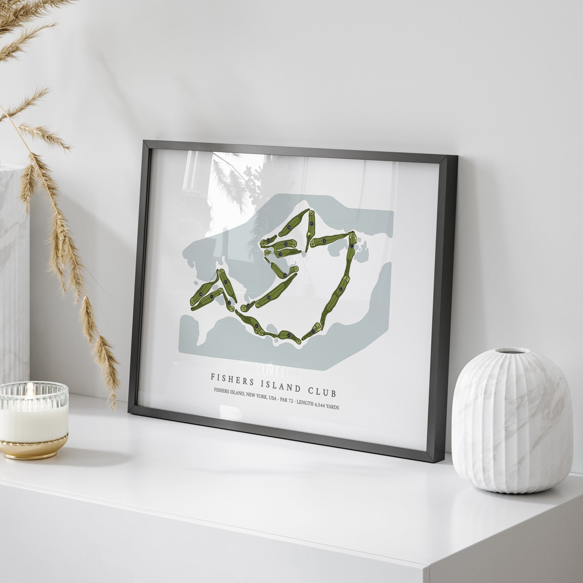 Fishers Island Club | Golf Course Print | On Table