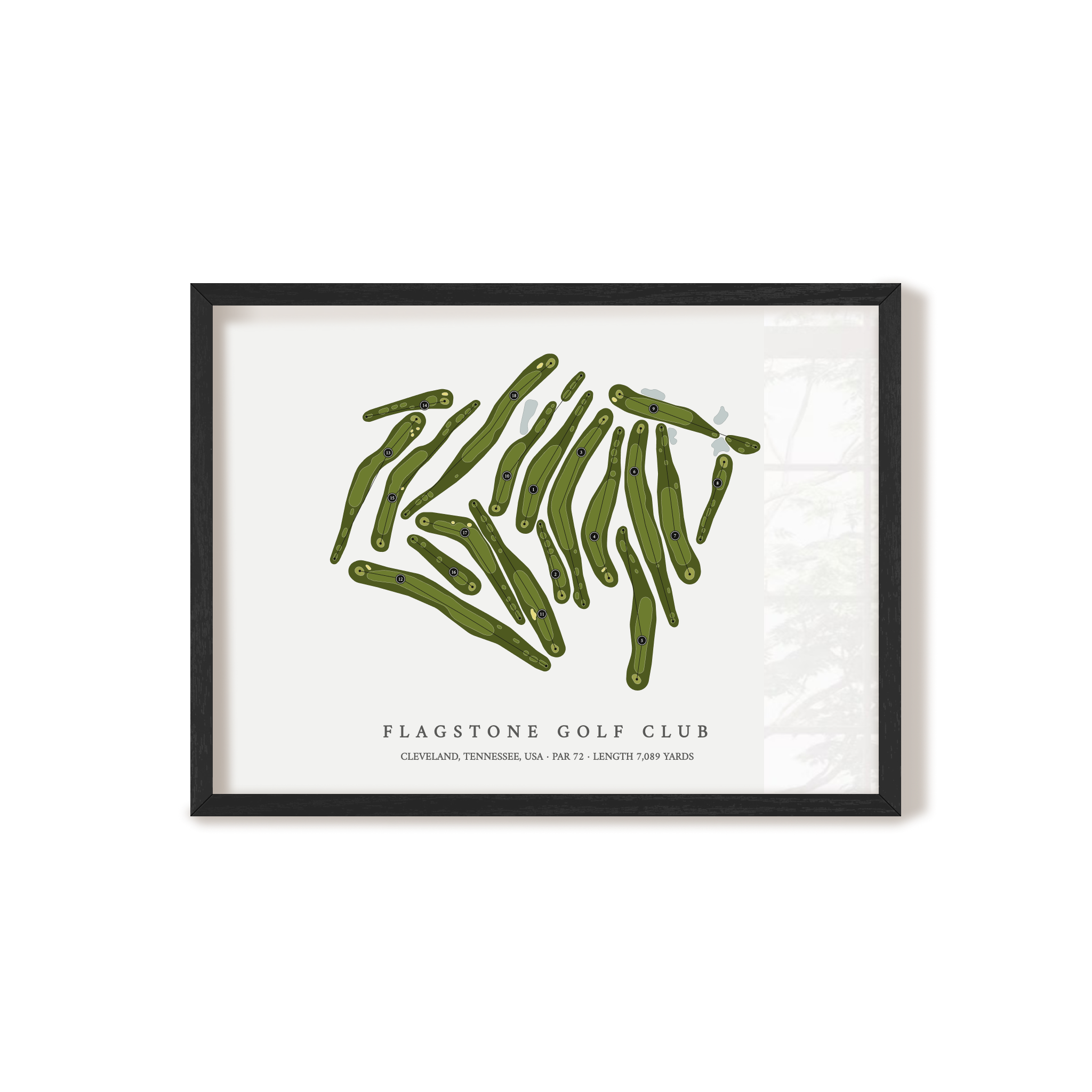 Flagstone Golf Club | Golf Course Map | Black Frame