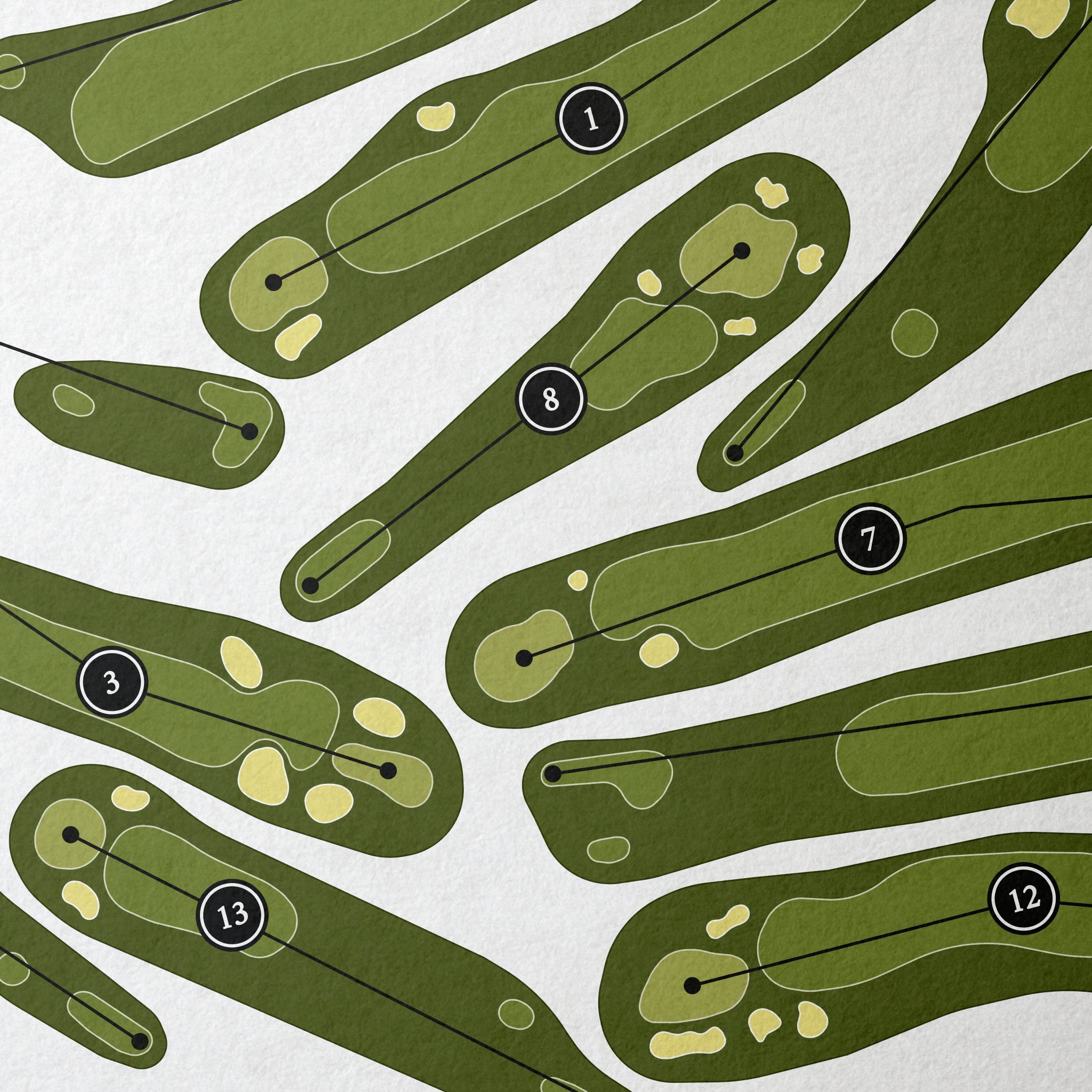 Flint Golf Club | Golf Course Print | Close Up