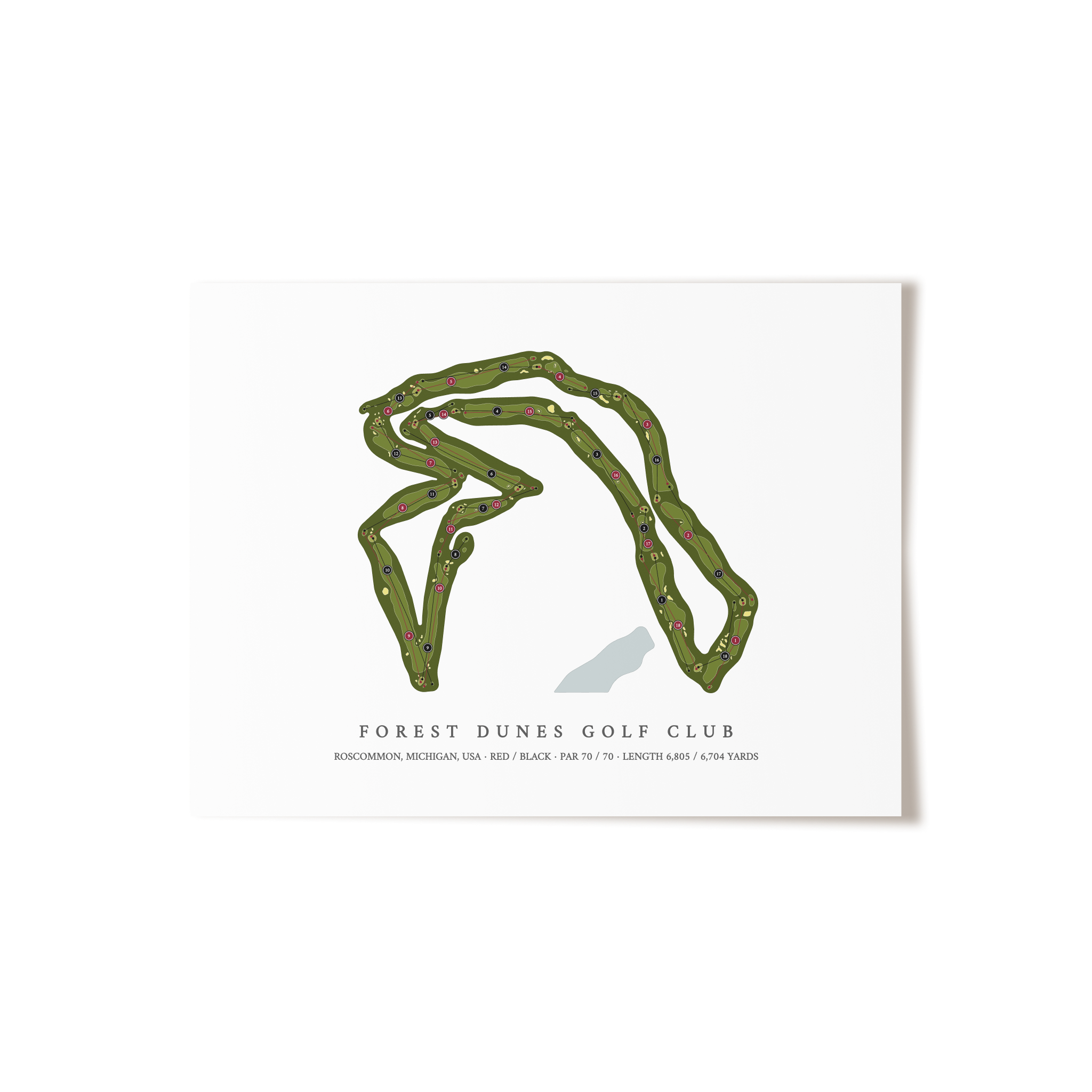 Forest Dunes Golf Club - The Loop | Golf Course Map | Unframed