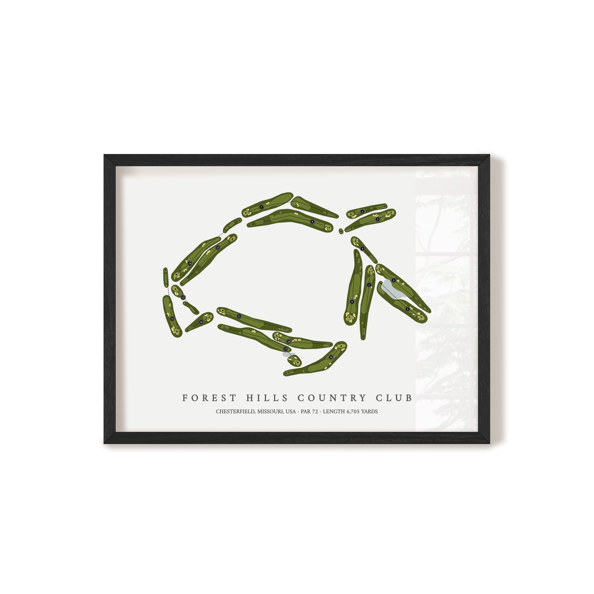 Forest Hills Country Club | Golf Course Print | Black+Frame