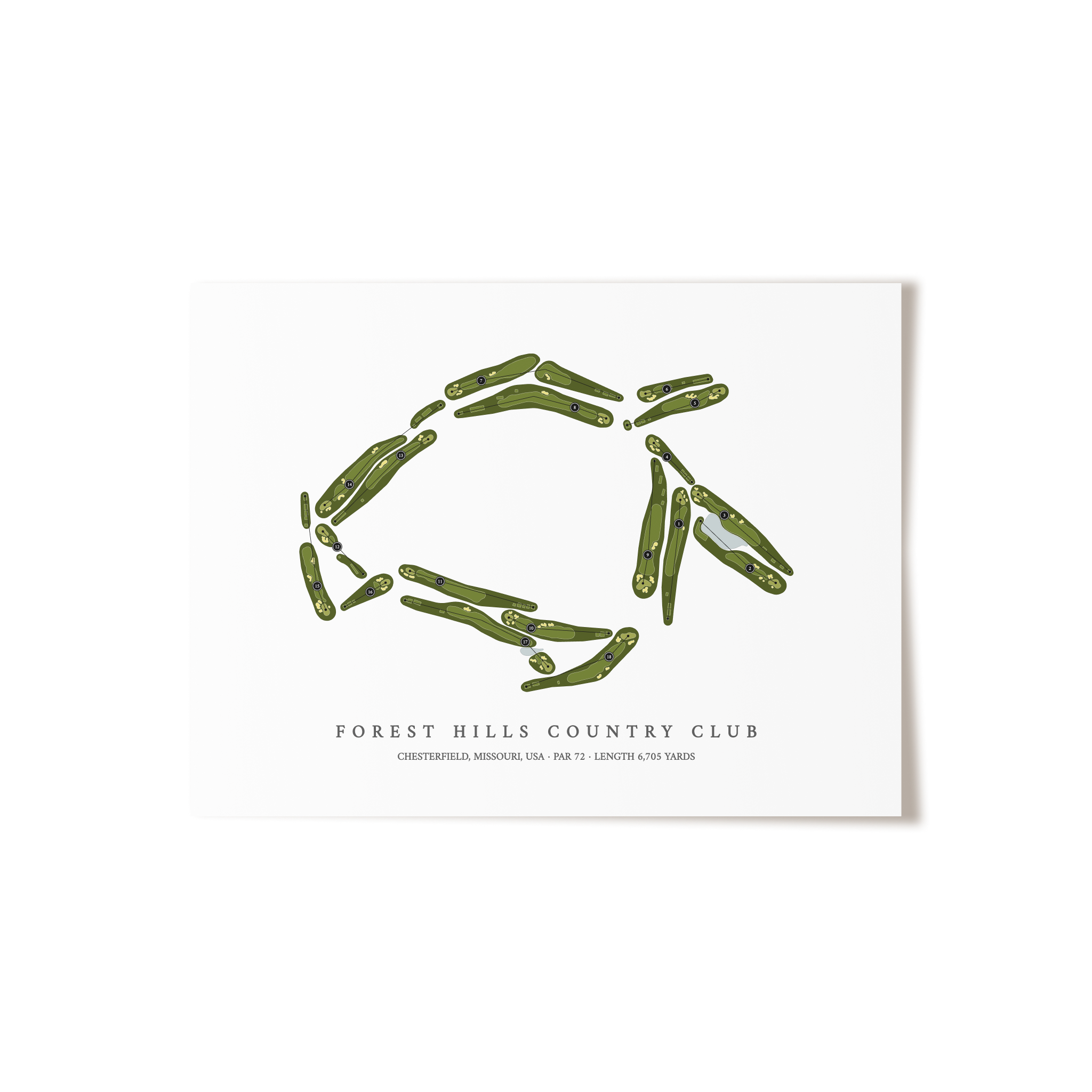 Forest Hills Country Club | Golf Course Print | Unframed